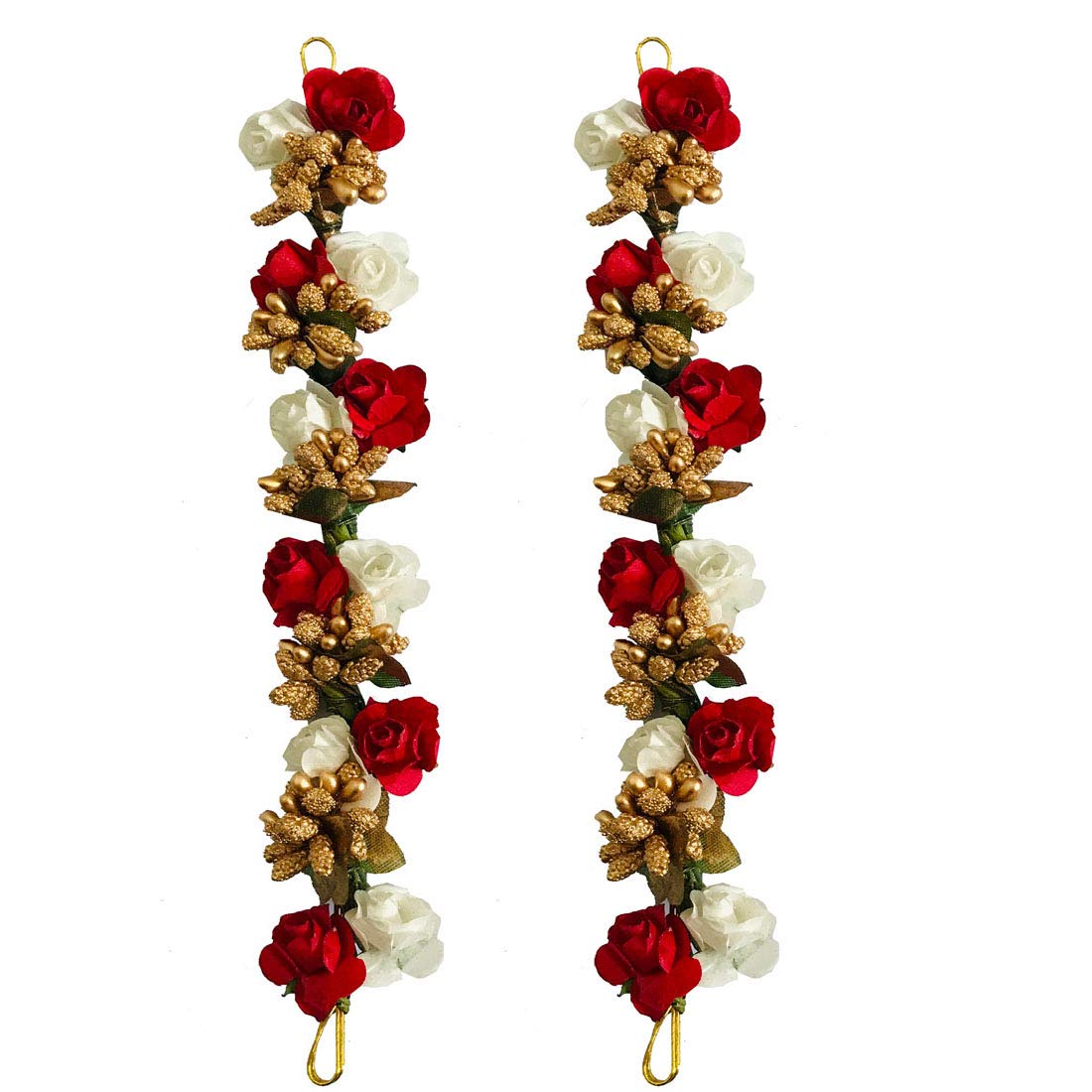 AROOMAN Artificial Flower Gajra Bun Juda Maker - Floral Hair Accessories for Women & Girls (Pack of 2, Multicolor) - Perfect for Weddings, Parties & Traditional Indian Hairstyles