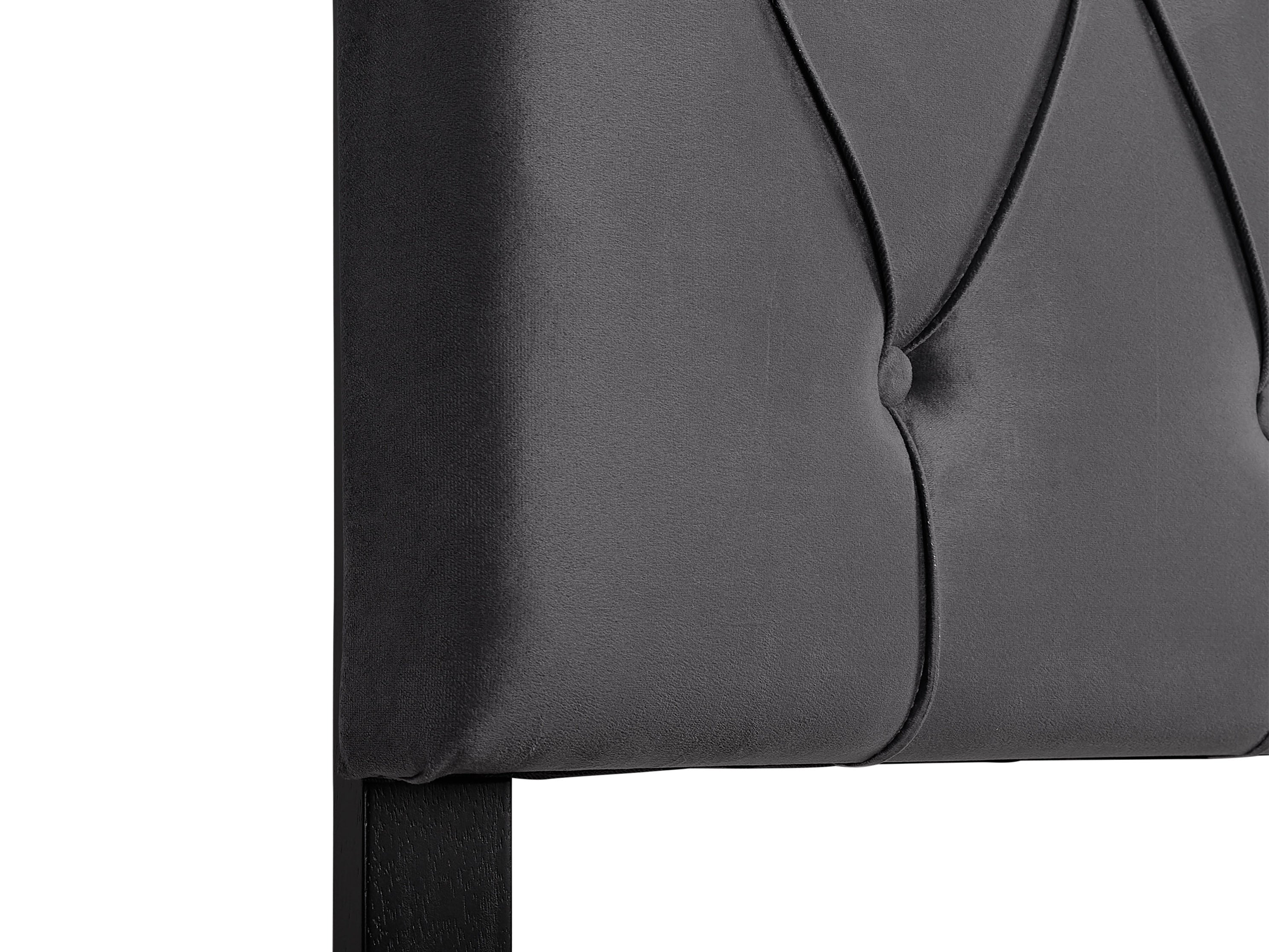 Dark Grey Velvet Twin/Single Headboard - Soft Upholstered Bed Headboard for Bedroom Decor, Modern and Elegant Design for Home, Dorm, or Guest Room