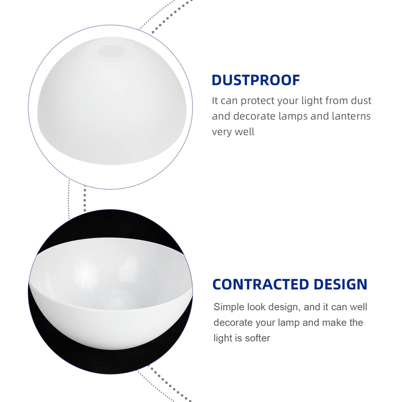 DOITOOL 2-Pack White Plastic Pendant Lamp Shades - Modern Hanging Light Covers Replacement for Ceiling Fixtures - Perfect for Dining Room, Kitchen Island & Bedroom Lighting