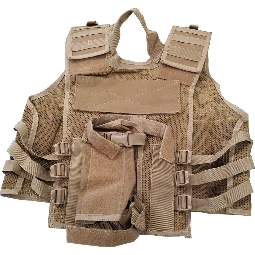 Tippmann Tactical Airsoft Vest in Coyote - Adjustable Molle Vest for Airsoft, Paintball & Outdoor Activities - Perfect for Tactical Games, Training & Military Simulation