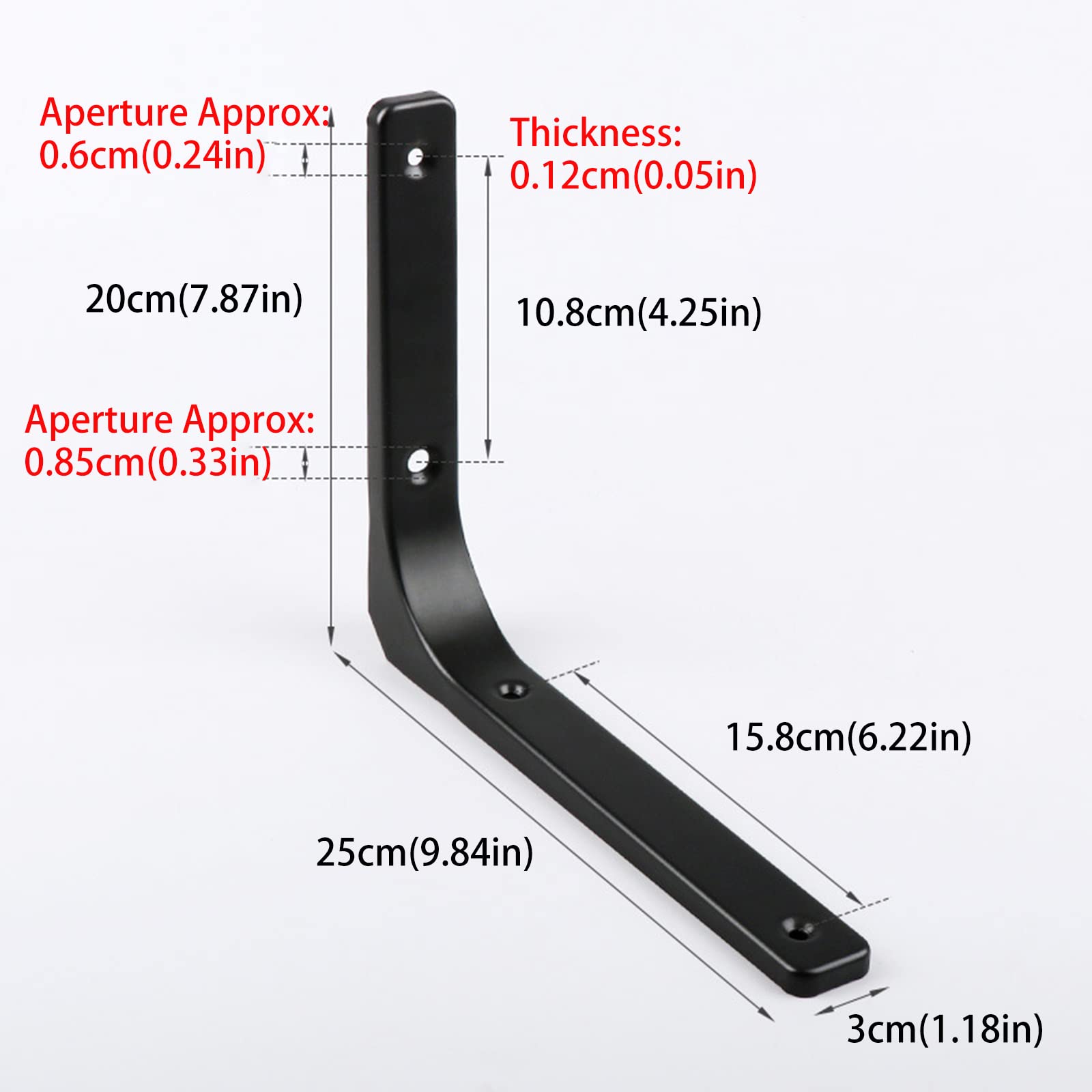 4 Pack White Floating Shelf Brackets - 7.87x9.84 Inch Wall Mounted Shelf Supports with Screws - Heavy Duty Decorative Shelves for Bedroom, Bathroom & Living Room - Perfect for Displaying Books, Photos and Home Decor
