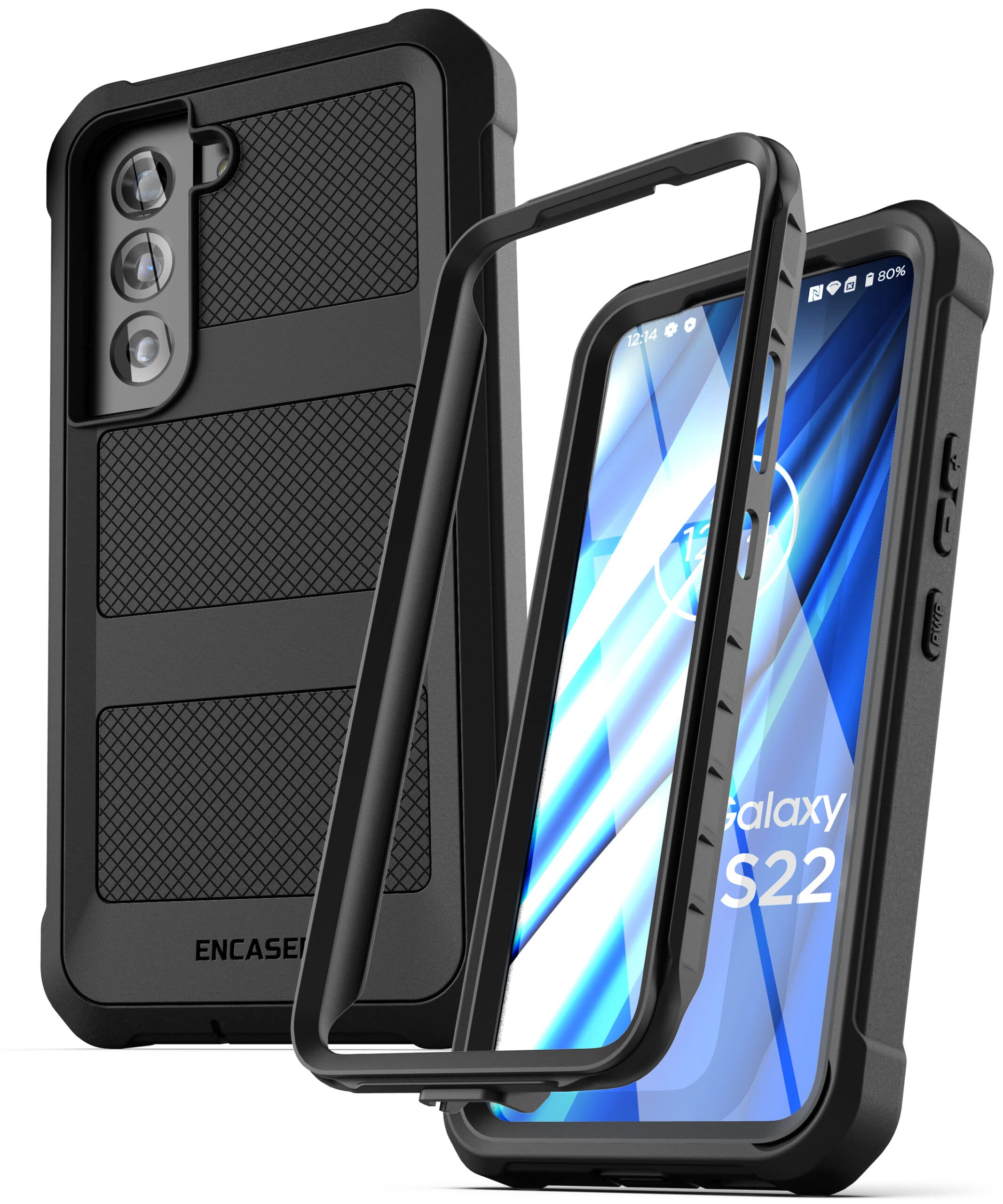 Falcon Samsung Galaxy S22 Case - Full Body Protection (Black) for Daily Use & Travel
