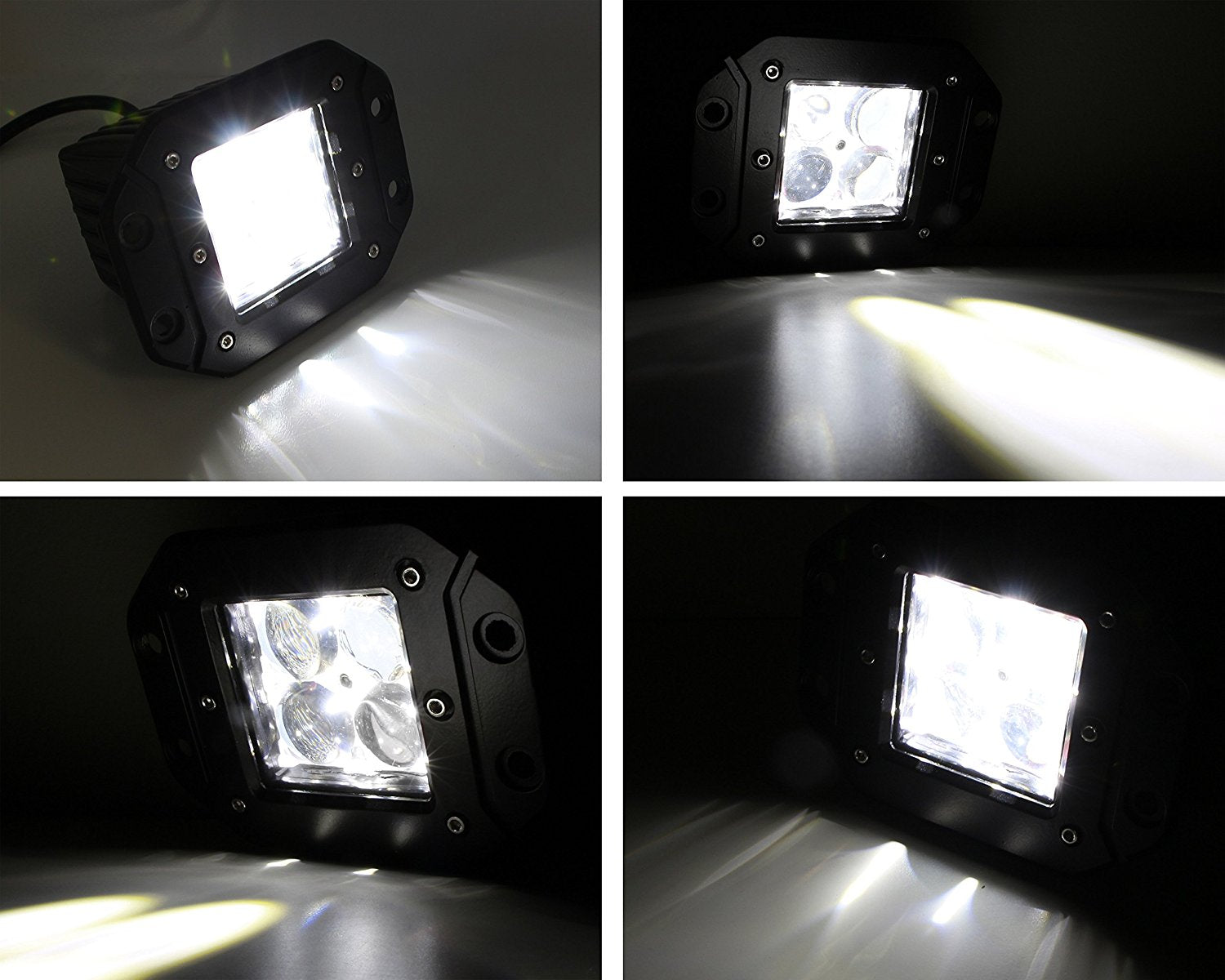 4D LED Projector Pod Lights - Flush Mount Off-Road Fog & Backup Lights for Trucks, Jeeps, SUVs - Perfect for Night Driving, Camping & Off-Road Adventures