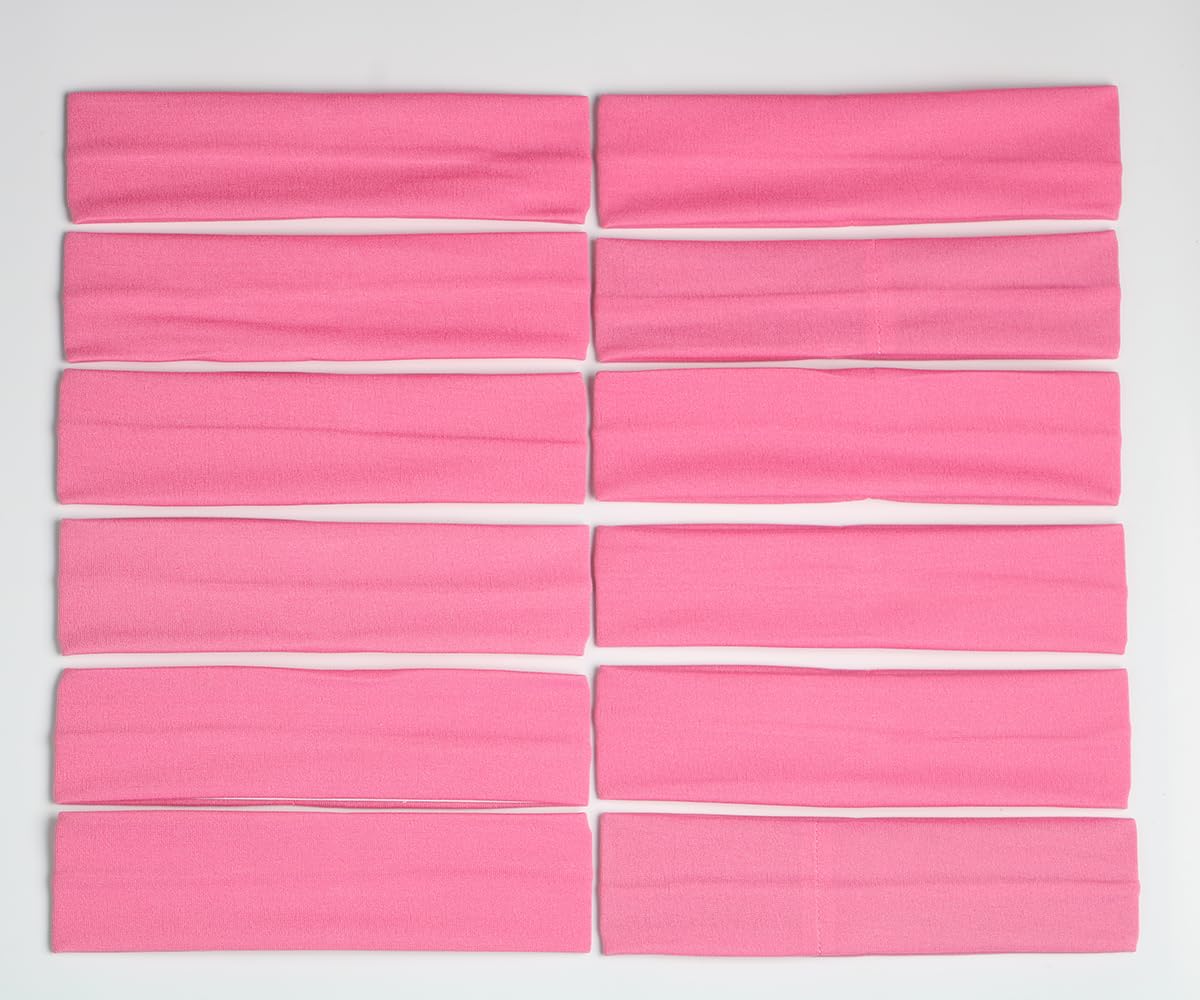 12PCS Soft Stretch Elastic Yoga Headbands for Women - Non-Slip Hair Bands for Sports, Workouts, Running & Daily Use