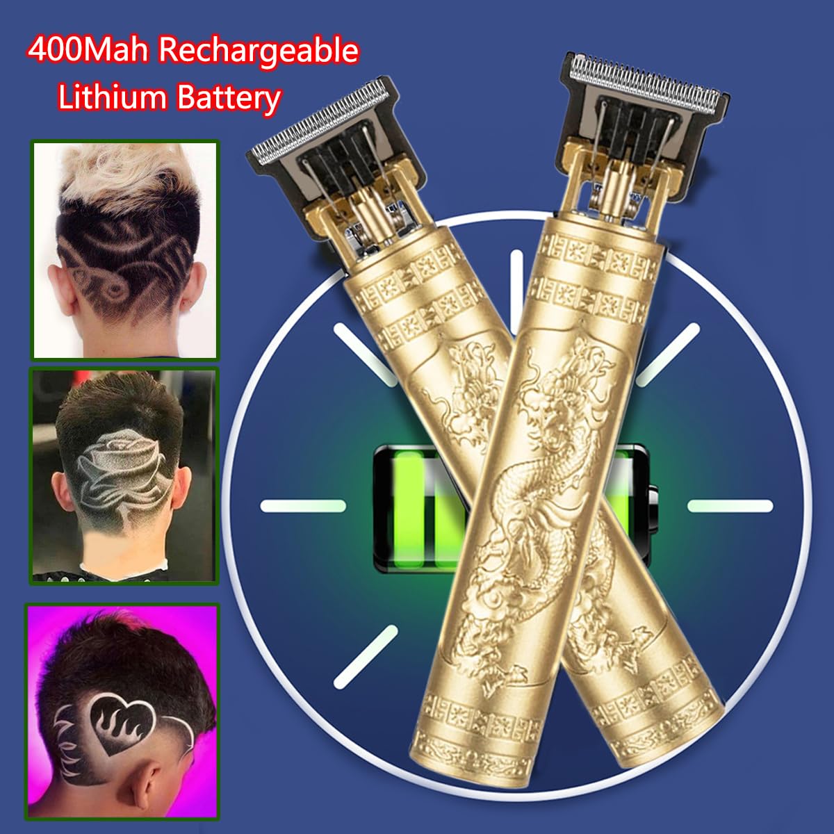 Professional Cordless Hair Clippers for Men - Rechargeable Hair Trimmer with 10 Attachments (Including Earpick) - Perfect for Home Haircuts, Beard Trimming & Personal Grooming
