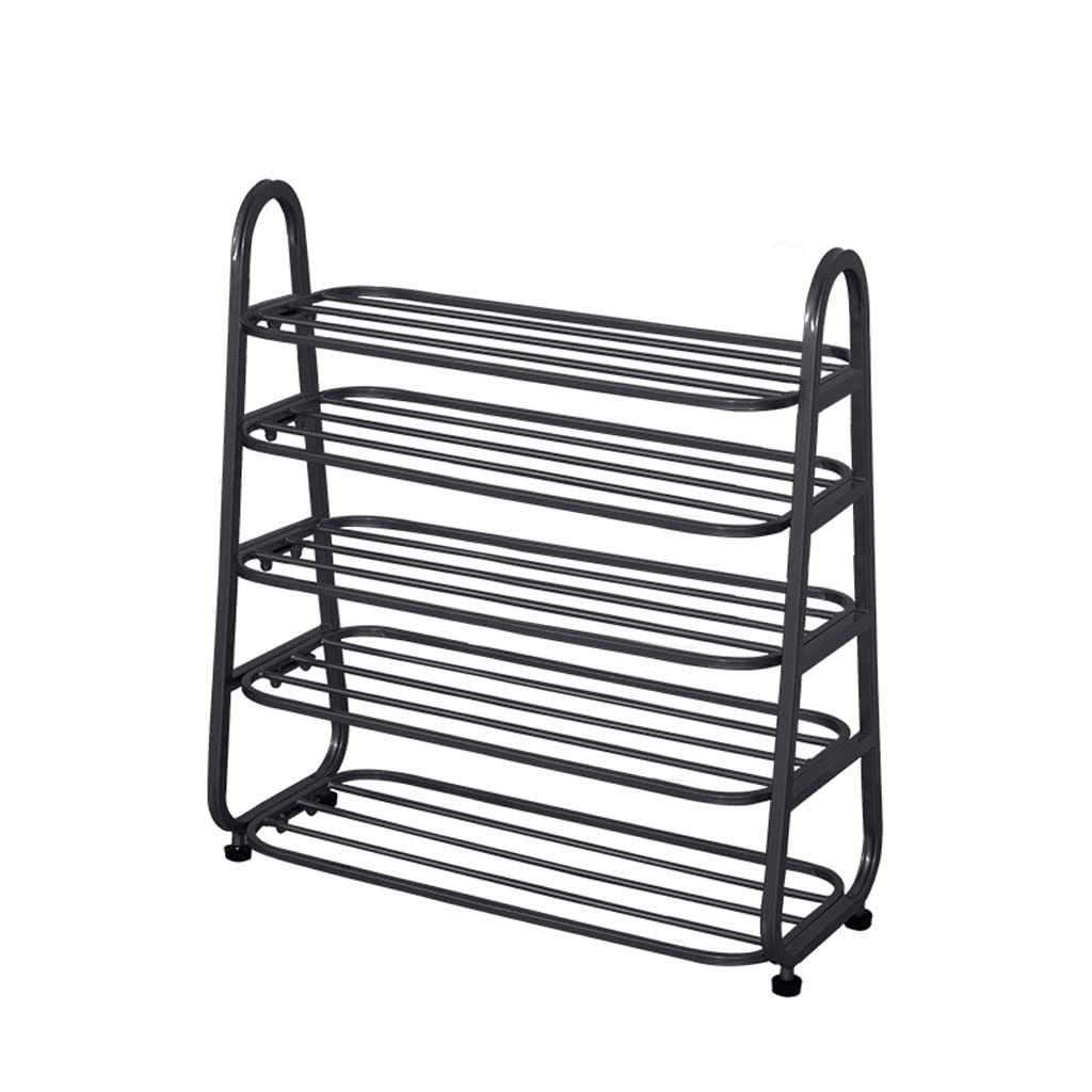 5-Tier Metal Shoe Rack with Wheels - Heavy Duty Shoe Storage Organizer Holds 15-20 Pairs - Easy Assembly Space-Saving Shoe Shelf for Hallway, Living Room, Bedroom & Closet Organization - Durable Shoe Cabinet for Home & Office Use
