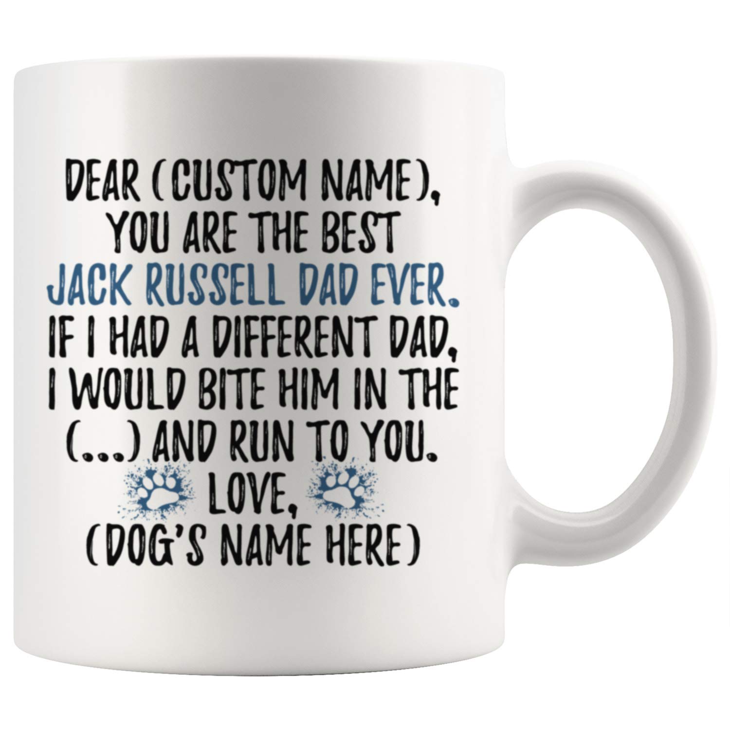 Personalized Jack Russell Terrier Dog Dad Coffee Mug - 11oz Ceramic Cup for Dog Lovers, Fathers Day Gift, Pet Owner Gift - Perfect for Morning Coffee, Office Use & Dog Themed Gifts