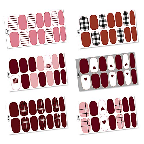 6 Pcs Exquisite Nail Stickers - Full Cover Durable Waterproof Nail Art Decals for Women & Girls - Perfect for Pregnancy, Parties, Weddings & Everyday Fashion