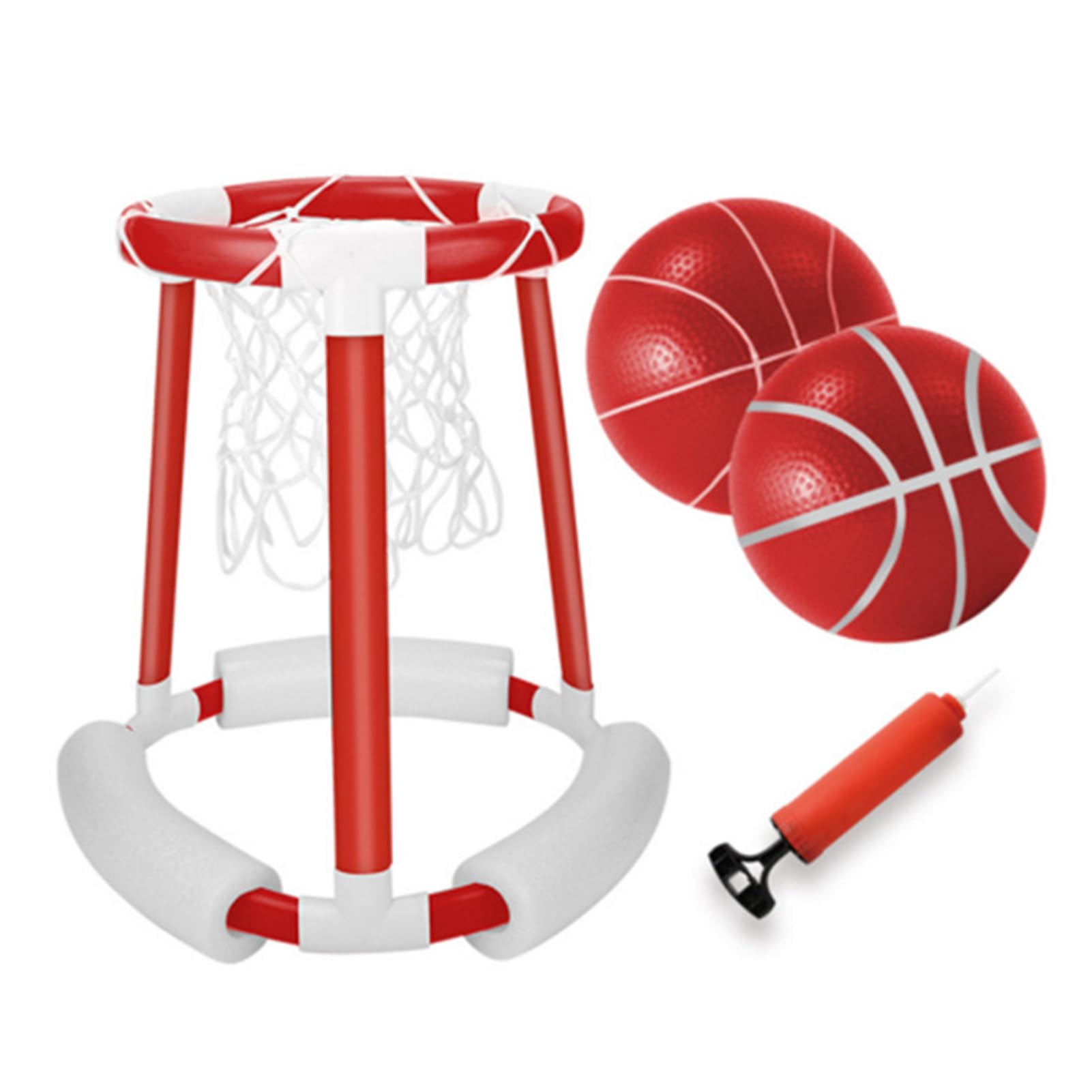 Floating Pool Basketball Hoop - Kids Water Basketball Game Set with 2 Balls & Air Pump - Fun Outdoor Summer Pool Toy for Kids and Adults - Perfect for Backyard, Beach, and Swimming Pool Parties