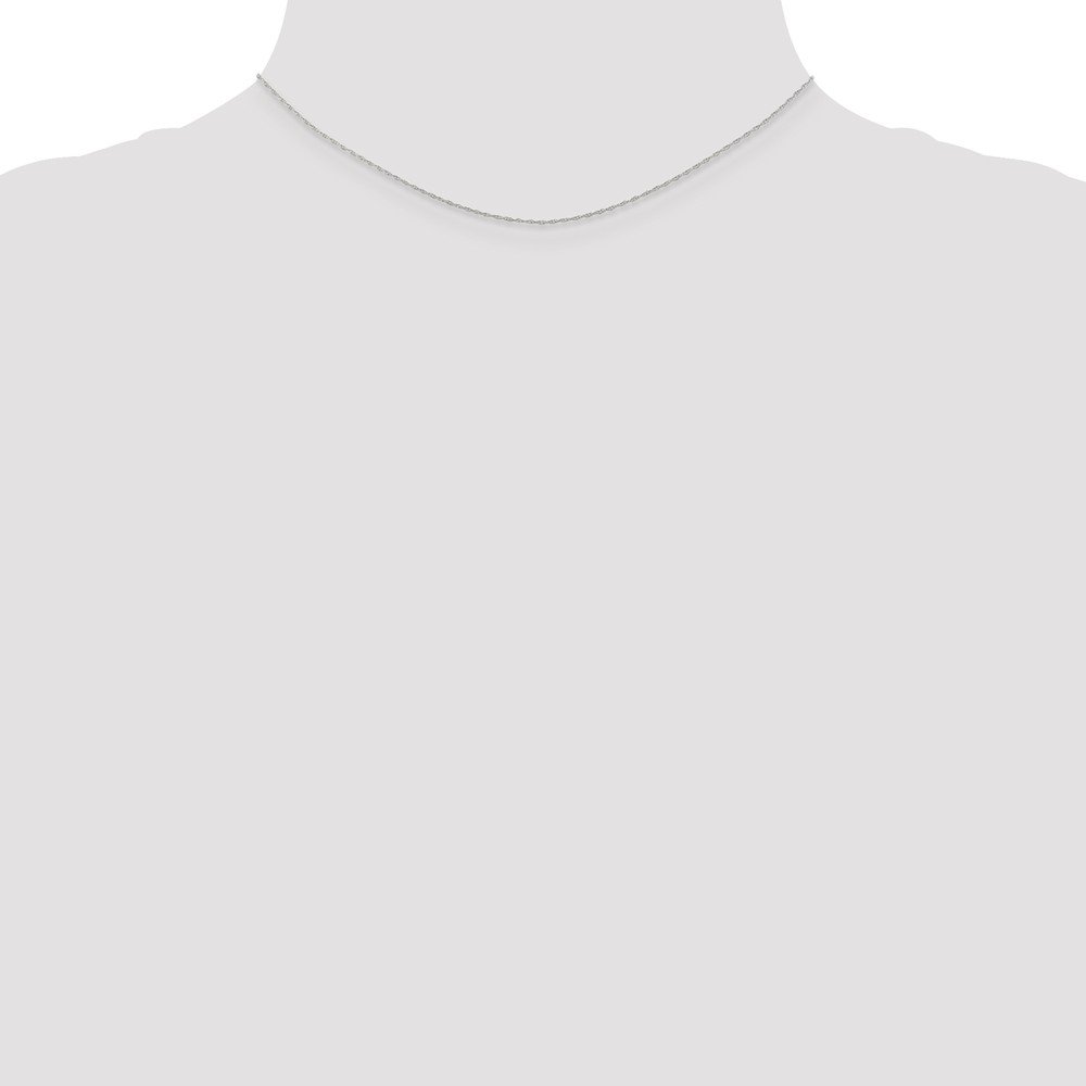 14K White Gold 0.5mm Carded Cable Rope Chain Necklace - Dainty & Elegant Jewelry for Women, Perfect for Layering, Everyday Wear & Special Occasions