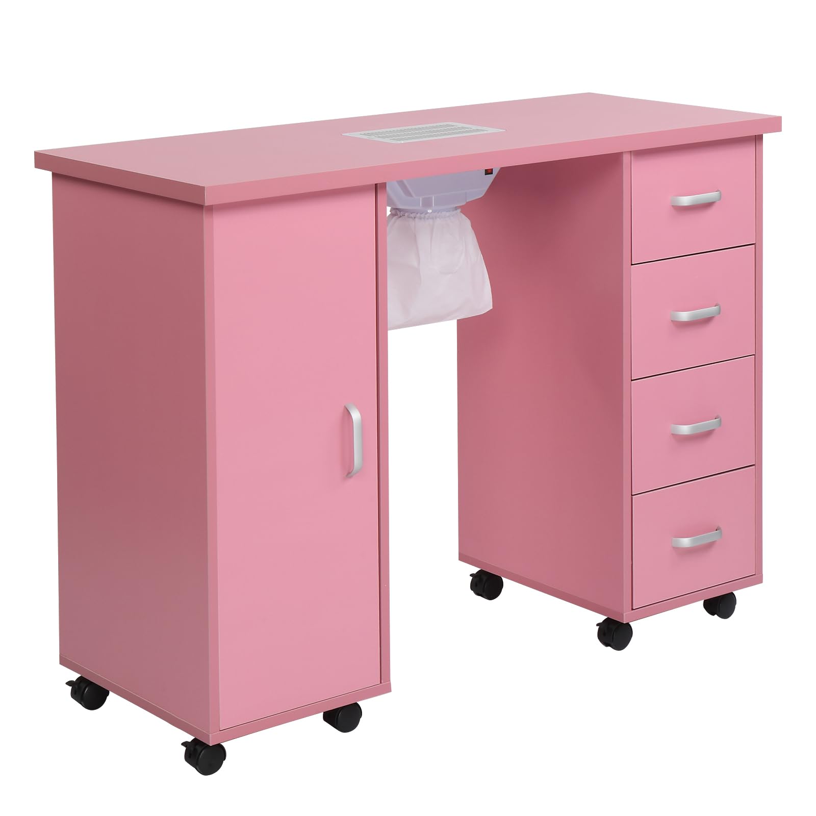 Professional Nail Art Manicure Table with Fan & Dust Collection - Salon Spa Workstation with Storage Cabinet - Perfect for Nail Technicians, Beauty Salons & Home Manicure Stations