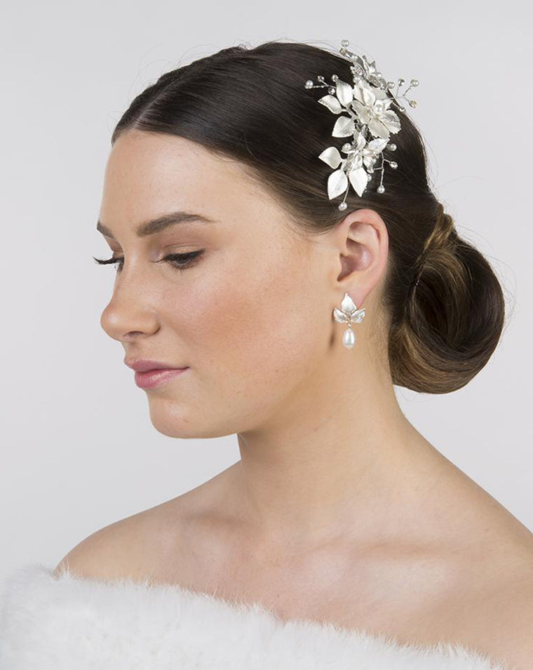 Elegant Bridal Headpiece - Missy Fi Flower Comb by Stephanie Browne | Perfect for Weddings, Prom & Special Occasions