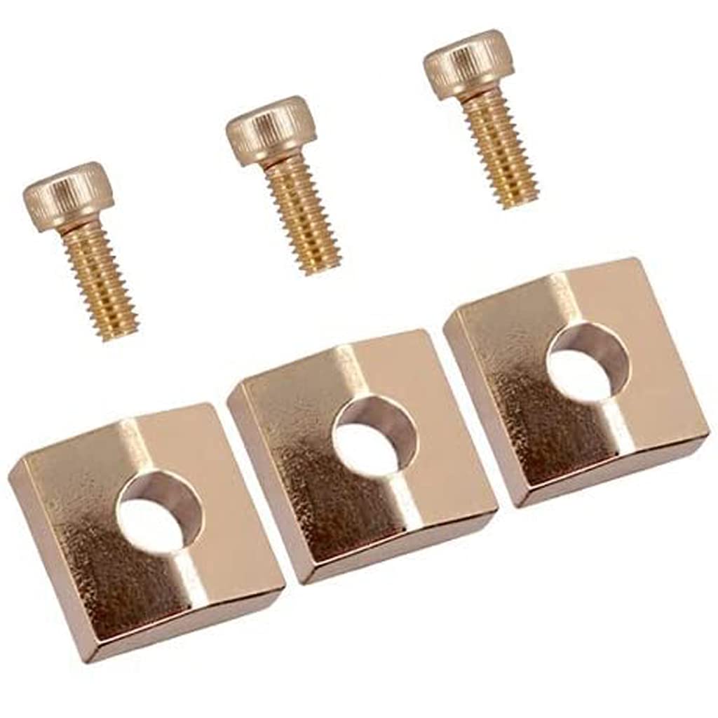 3-Piece Guitar Locking Nut Clamp Set with Screws - Black Metal String Pressure Block for Electric Guitar Tuning Stability - Perfect for Guitar Maintenance, String Changes & Professional Performances