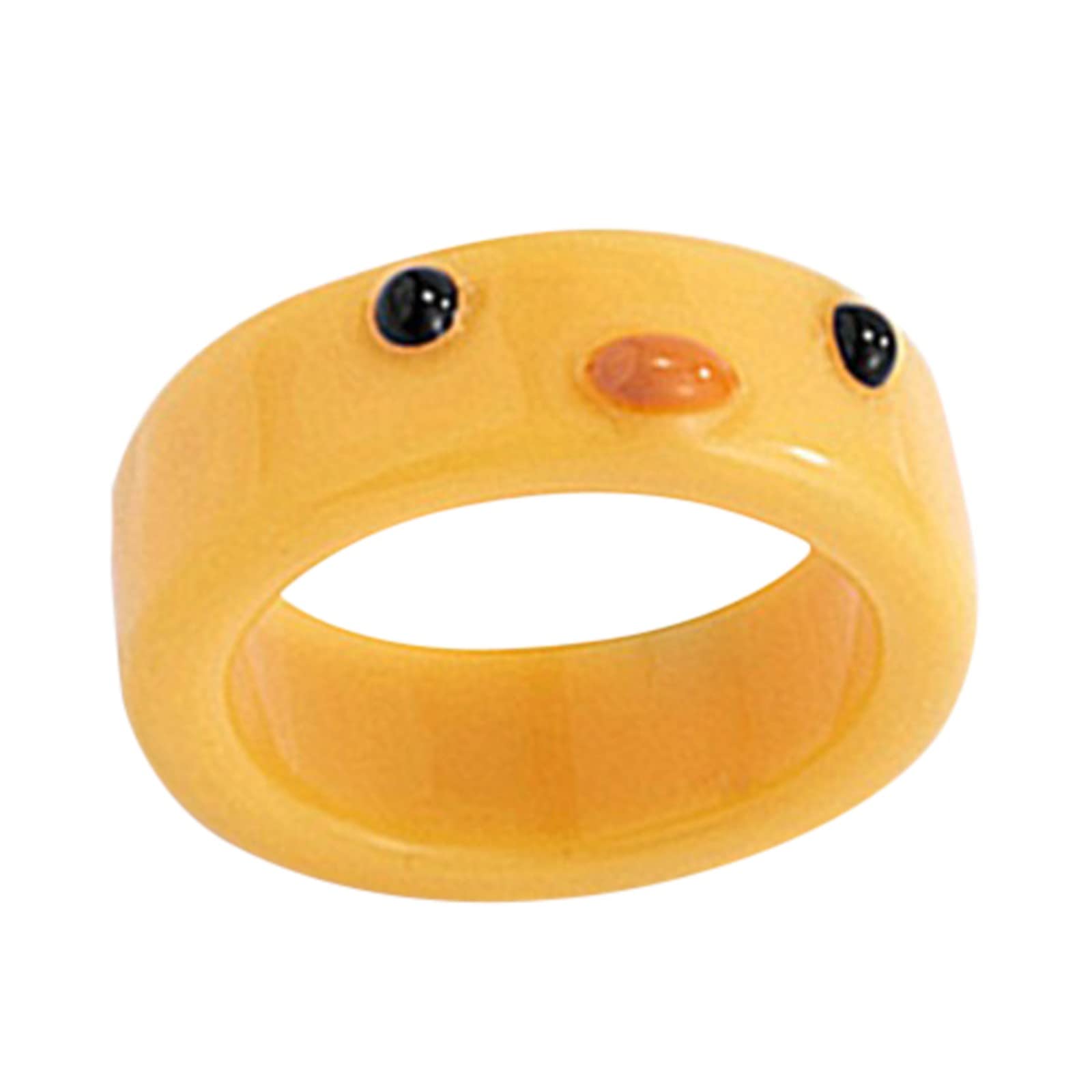 Stylish Animal Resin Jewelry Ring for Women & Girls - Anime Inspired Fashion Gift for Her, Travel Accessory (Yellow, One Size) - Perfect for Cosplay, Birthday Presents & Everyday Wear