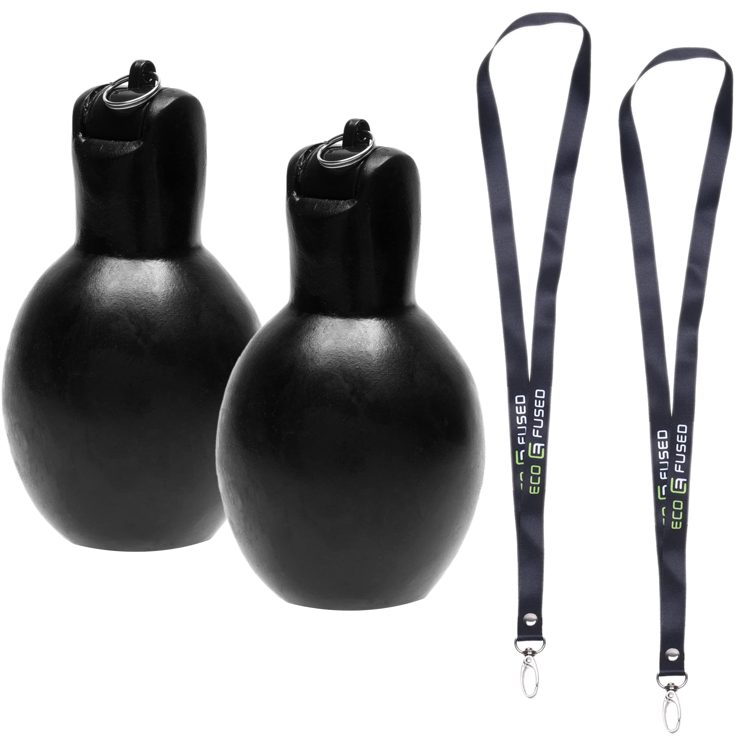 Eco-Fused 2X Hand Squeeze Whistles with Lanyards for Sports & Survival