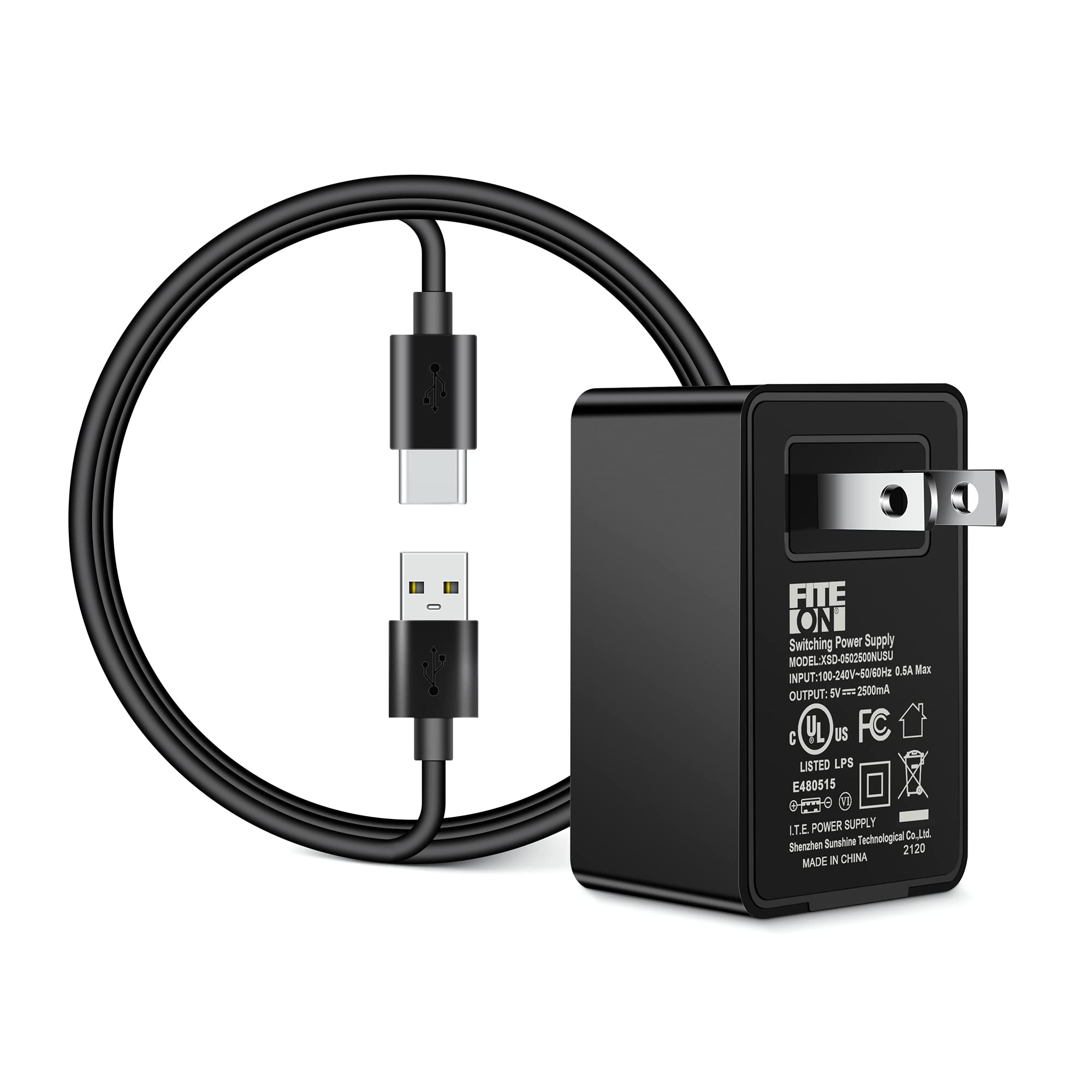 5V USB Type-C Charger Cable for Sony SRS-XB13/XB23/XB33/XB43/NS7/NB10 Speakers | Fast Charging Adapter | UL Certified | Perfect for Travel, Home & Outdoor Use