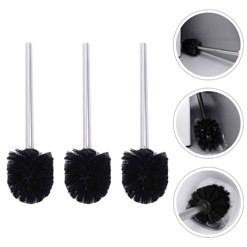 3-Pack Bathroom Brush Replacement Heads - Durable Refill Brush Heads for Household Cleaning - Perfect for Toilets, Sinks, and Tile Grout Cleaning