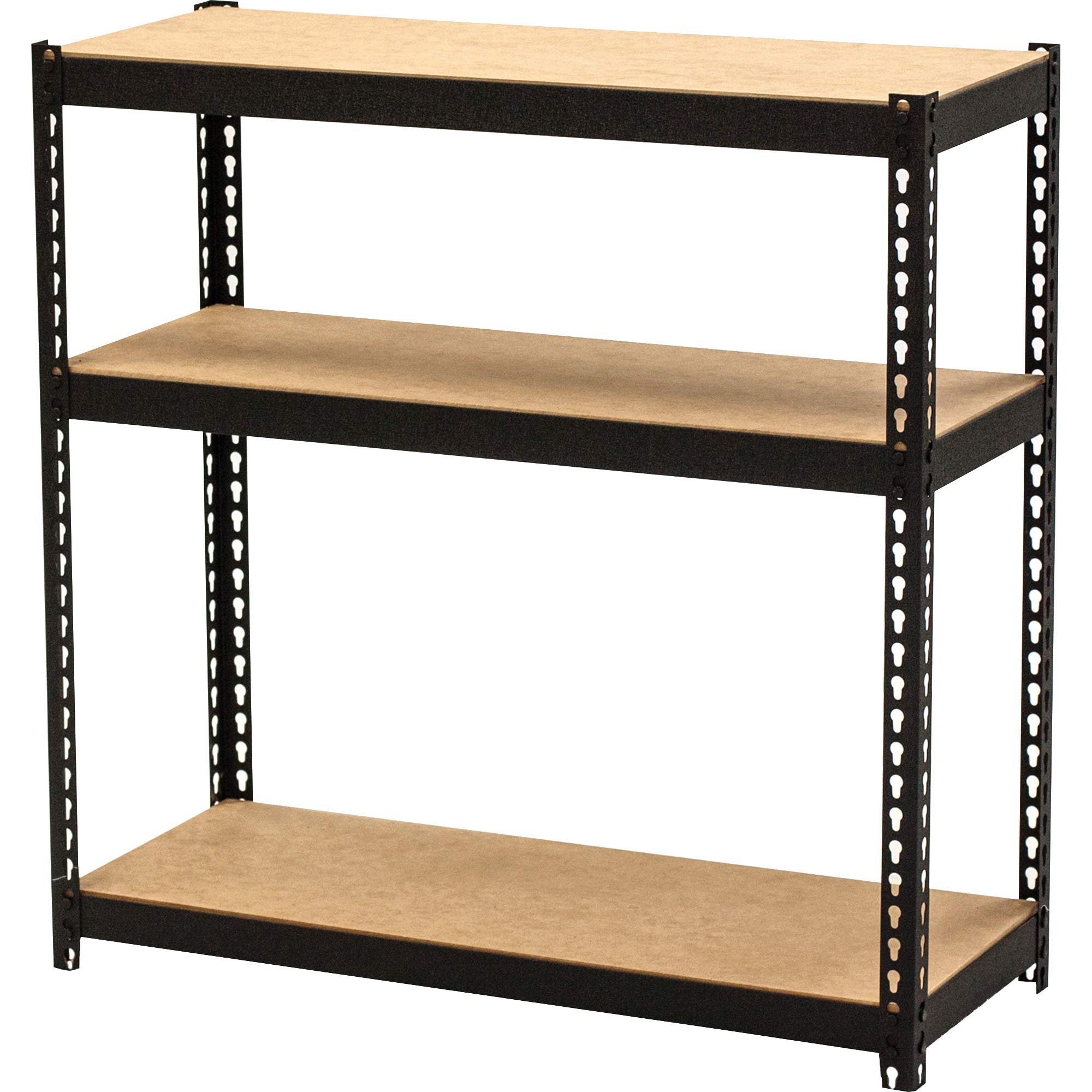 Lorell Narrow Steel Shelving Unit - Heavy Duty Metal Storage Rack for Garage, Warehouse & Office Organization - 5-Tier Adjustable Shelf for Tools, Books & Supplies