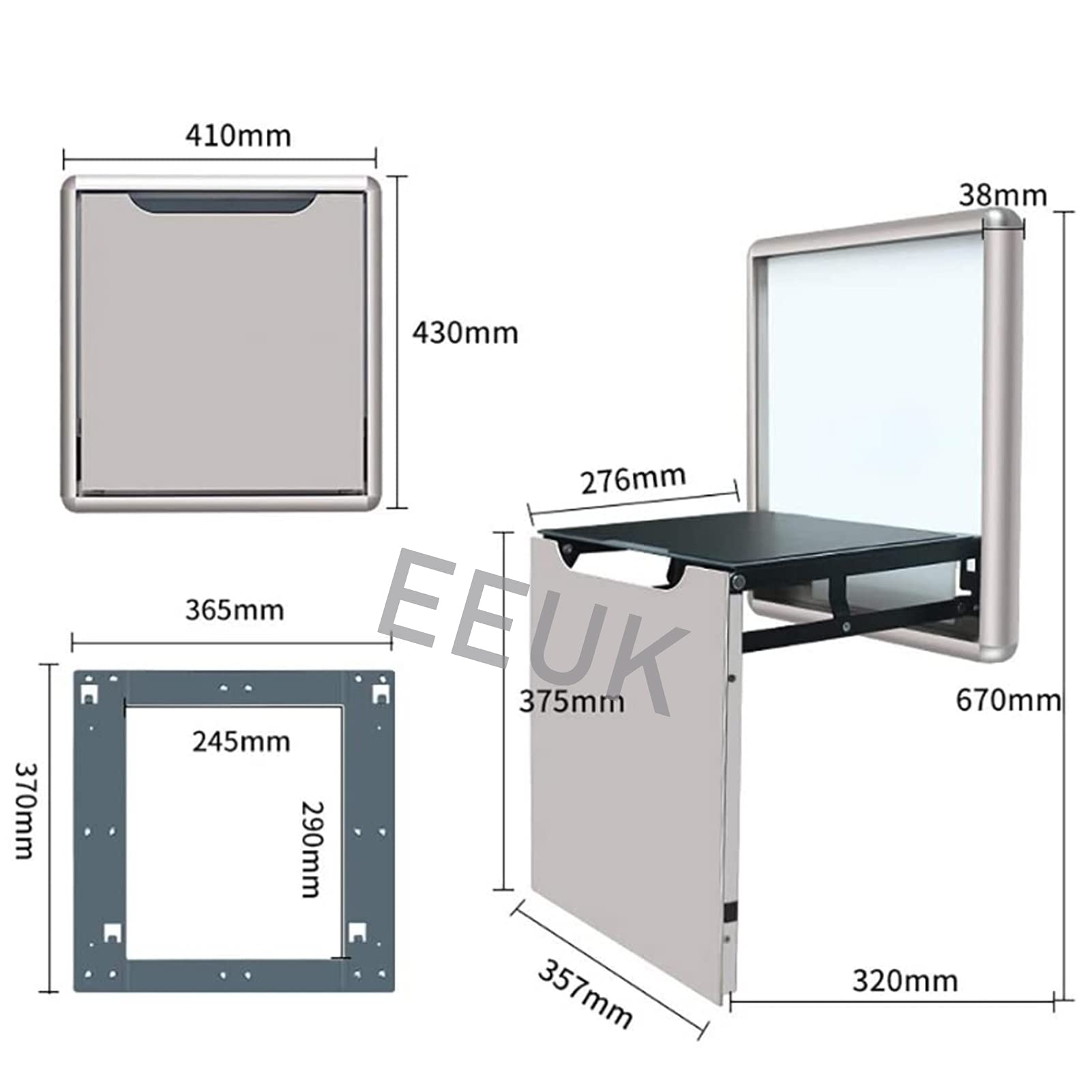 Modern Folding Shower Seat Bench - 300kg Capacity Silver Wall Mounted Bath Stool for Elderly & Disabled | Space-Saving Foldable Shoe Changing Stool for Small Bathrooms, Pool Decks & Porches