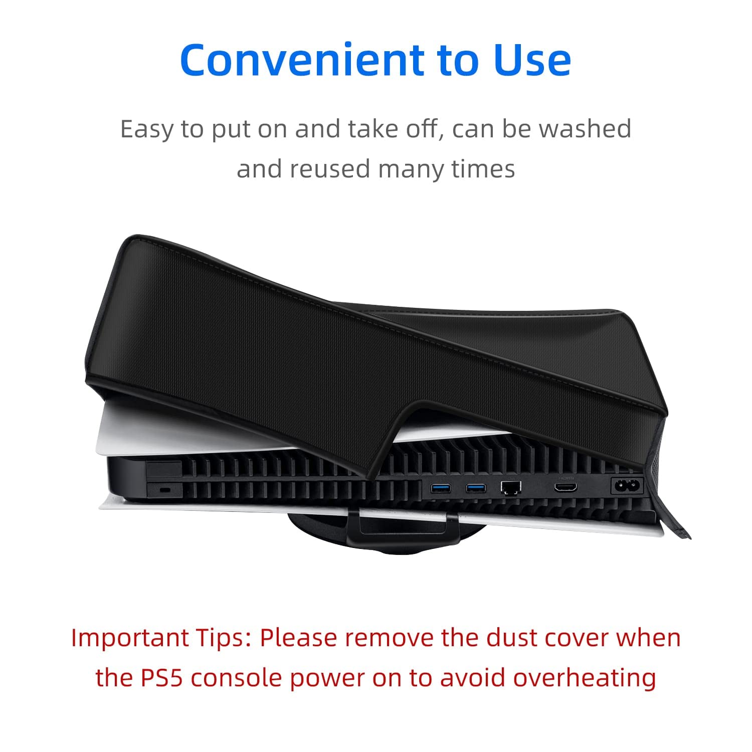 Wigearss Waterproof Dustproof Scratch-Resistant Protective Cover for PS5 (Not for PS5 Slim/PS5 Pro) - Perfect for Gaming Console Storage & Travel Protection