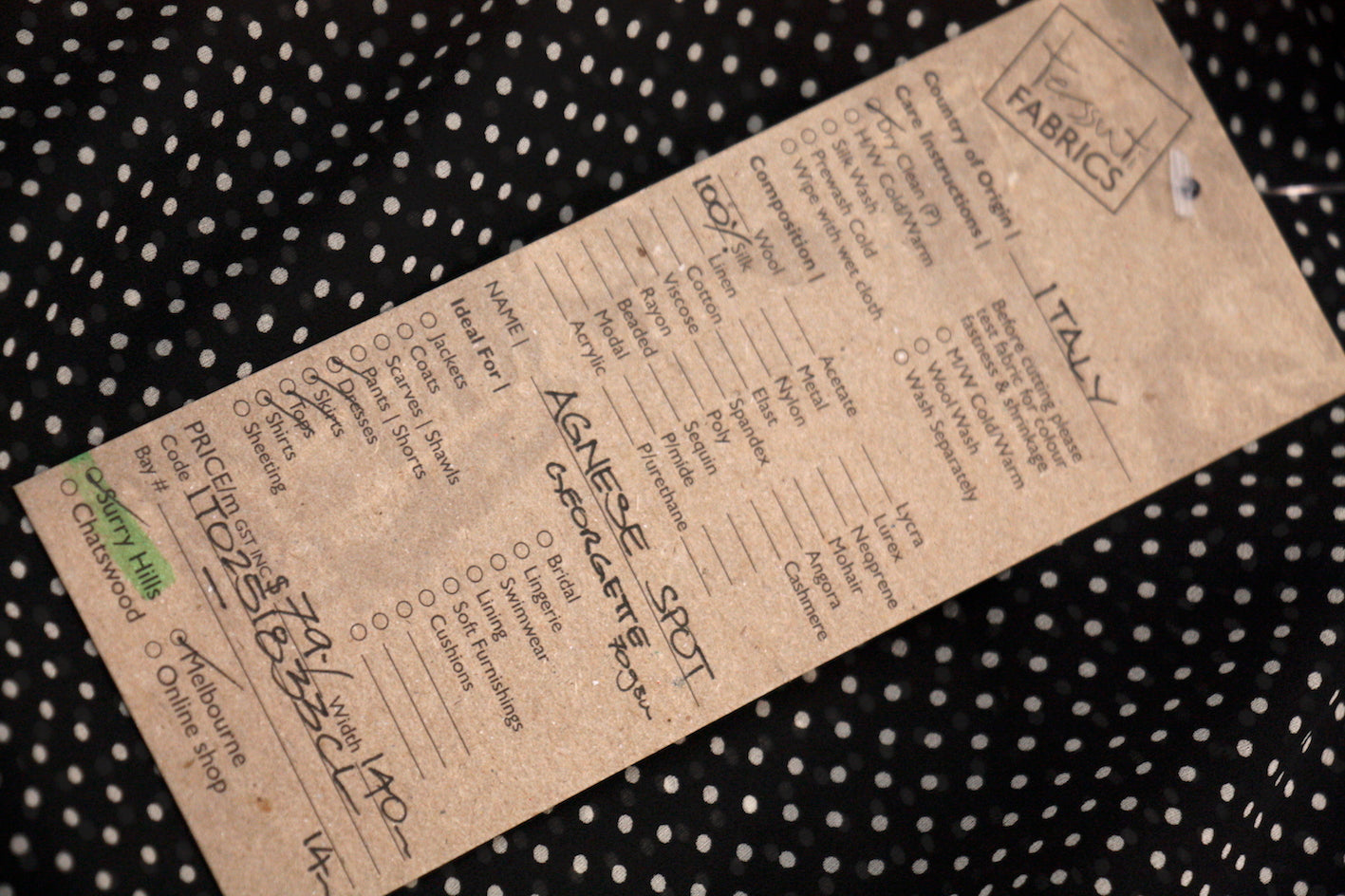 Agnese Spot Georgette Fabric - Lightweight & Elegant Material for Dresses, Blouses, and Scarves - Perfect for Summer Fashion and Special Occasions
