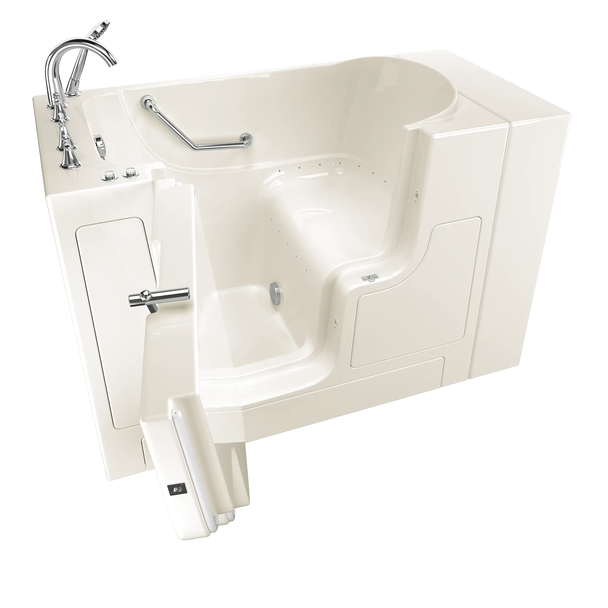 30 x 52 Inch Gelcoat Walk-in Bathtub with Air Spa System - Left Hand Drain & Faucet - Ideal for Elderly & Mobility Impaired - Waterproof & Slip-Resistant
