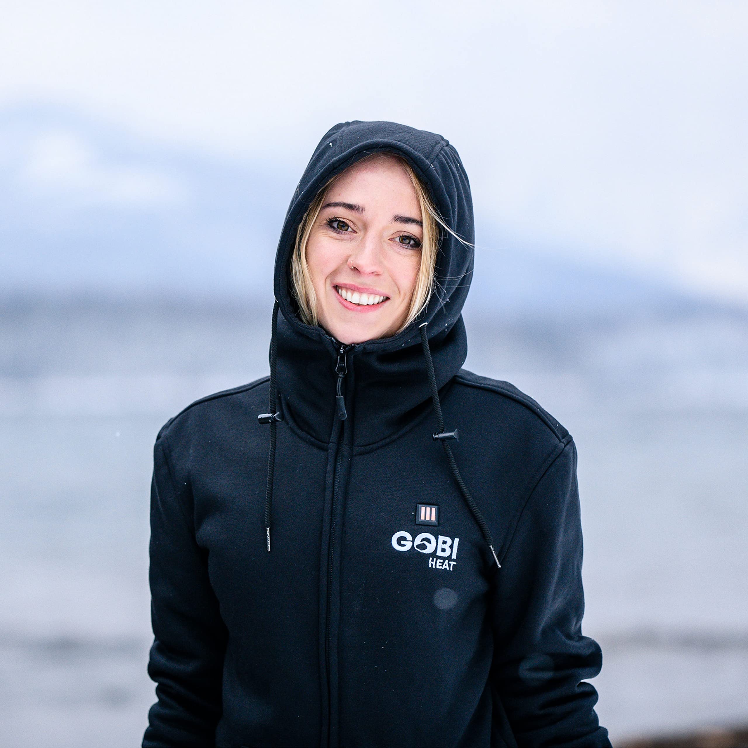 Ridge Women's Heated Hoodie with Battery & Charger - 10 Hours Continuous Heating, Machine Washable - Perfect for Winter Outdoor Activities, Camping, and Cold Weather Commutes