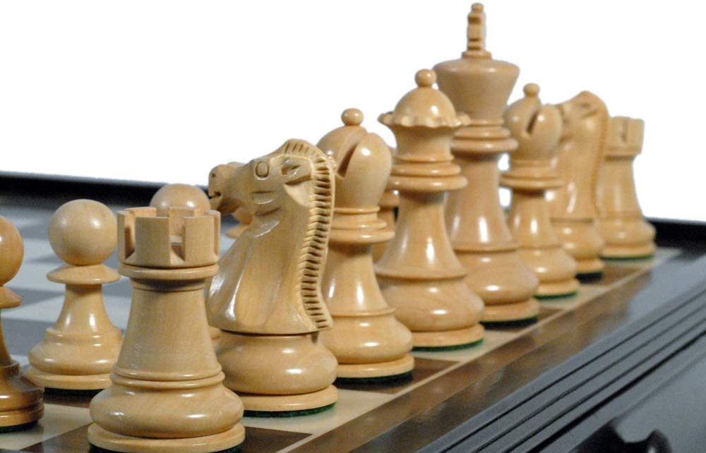 Premium English Chess Set with Pullout Storage Drawers - 19 Inch Wooden Chess Board for Adults & Kids - Perfect for Home, Office, and Travel Game Nights