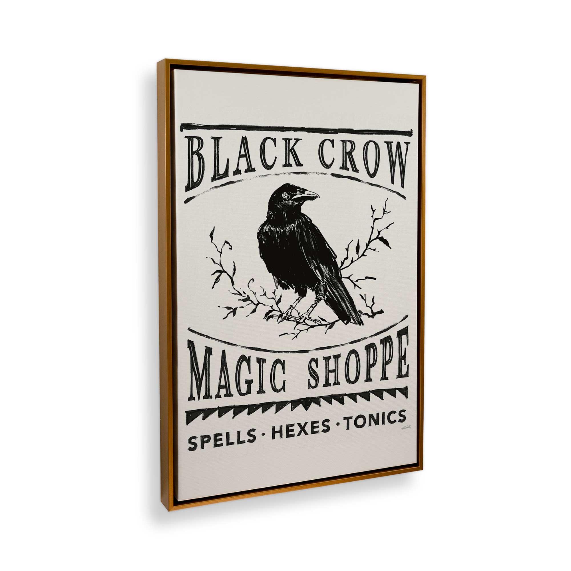 Black Crow Magic Shoppe Canvas Wall Art Print - Gothic Home Decor for Living Room, Bedroom & Office