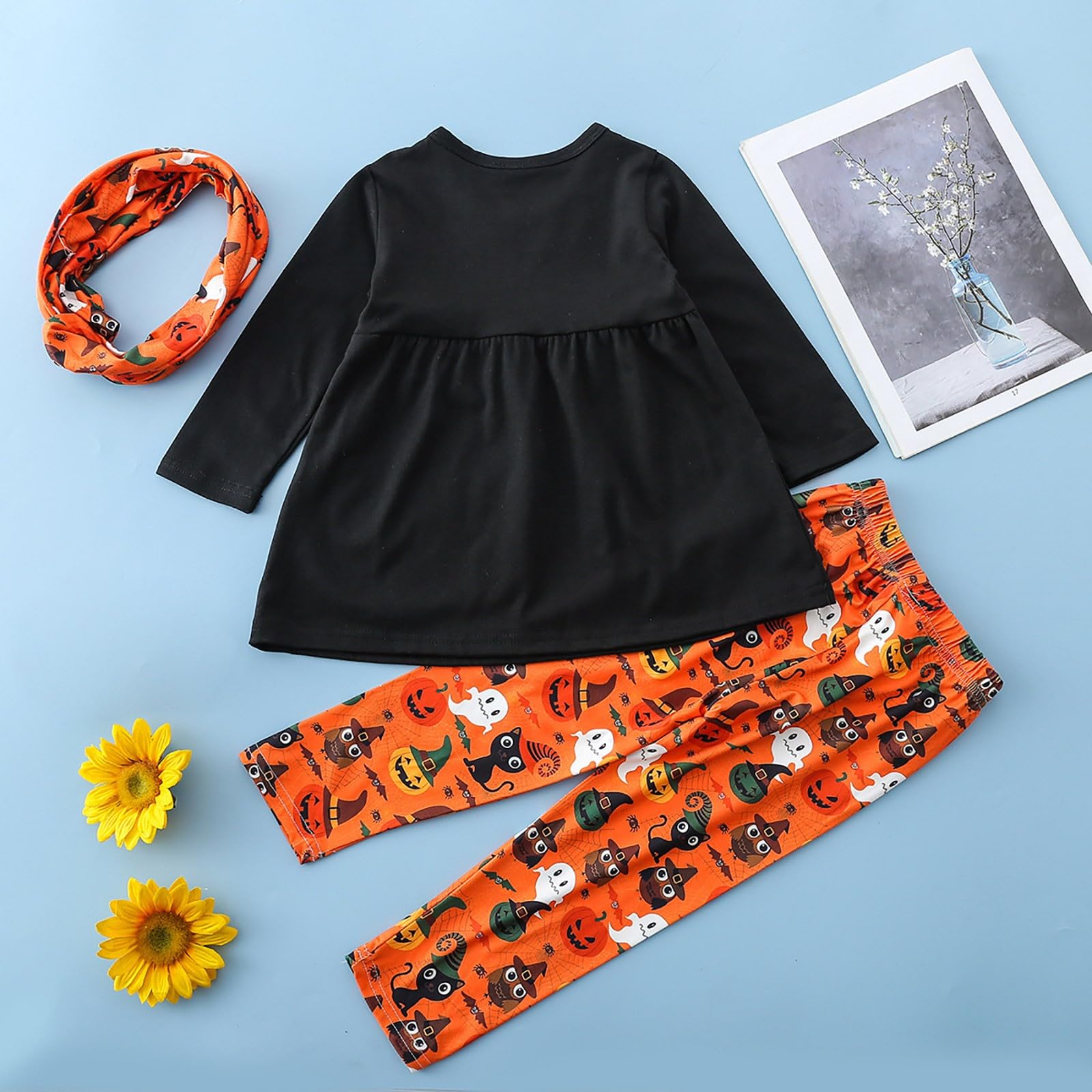 Baby Tutu Toddler Girl's Halloween Long Sleeve Pullover Top with Elastic Waistband & Cartoon Pattern - 3T Girls' Clothing for Costume Parties, Dress-Up Play & Holiday Photos