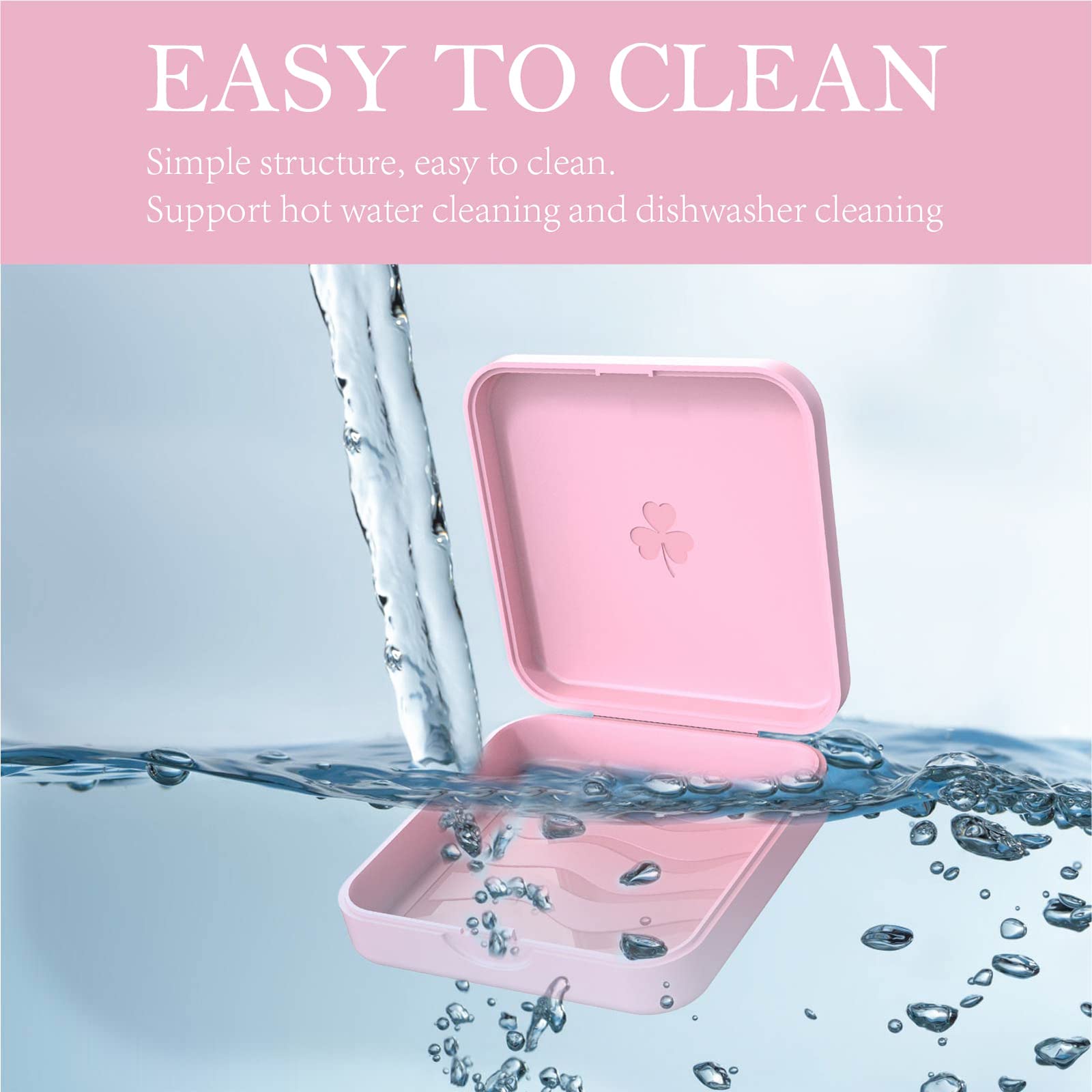 ARGOMAX 4-Piece Orthodontic Retainer Case - Clear Aligner & Braces Storage Box (Pink) | Perfect for Travel, School & Daily Teeth Protection