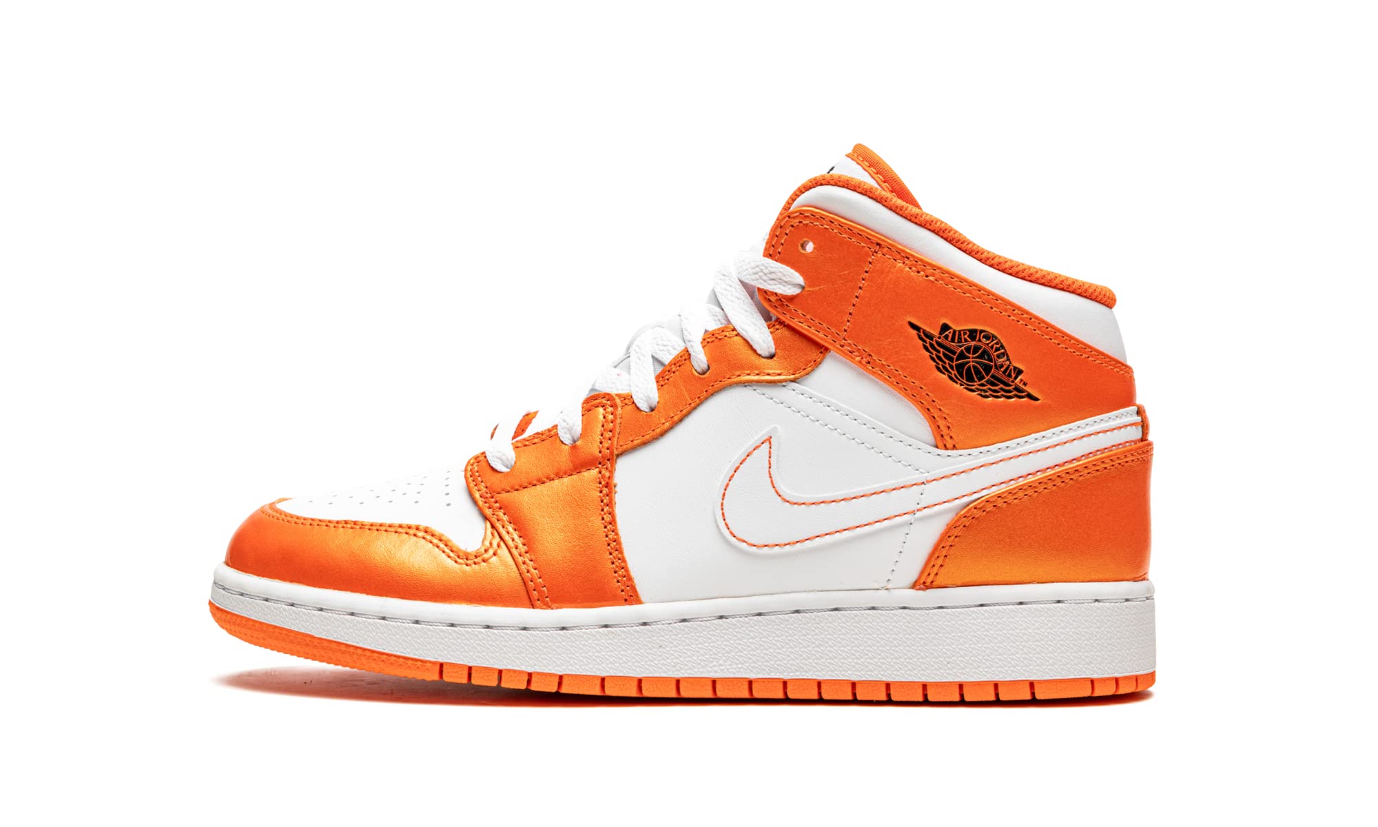 Nike Youth Air Jordan 1 Mid GS Sneakers - Electro Orange Colorway - Basketball Shoes for Kids & Teens - Perfect for School, Sports & Casual Wear