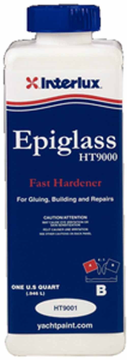 Interlux HT9001/QT Epiglass Fast-Cure Marine Epoxy Resin Quart Kit - High-Performance Boat Repair & Fiberglass Lamination for DIY & Professional Use
