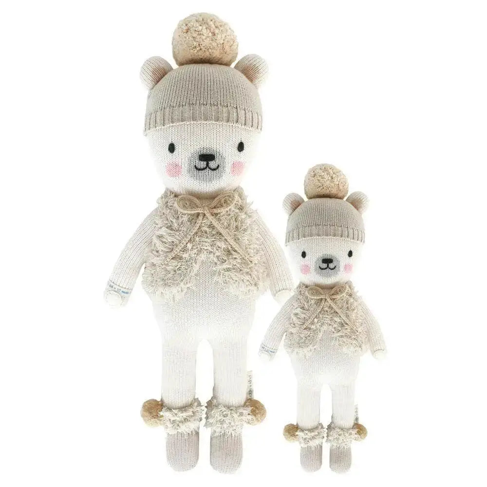 Cuddle + Kind Stella The Polar Bear Handmade Knit Plush Toy - Soft & Huggable Polar Bear Stuffed Animal for Kids, Babies & Toddlers - Perfect for Cuddling, Gifts, Nursery Decor & Playtime