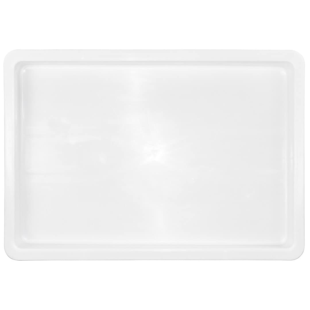 26 x 18 x 3 Inch White Plastic Proofing Box - Stackable Pizza Dough Riser with Lid (Sold Separately), Dishwasher Safe & Durable for Home Bakeries, Restaurants & Commercial Kitchens - Perfect for Bread, Pastry & Pizza Dough Proofing