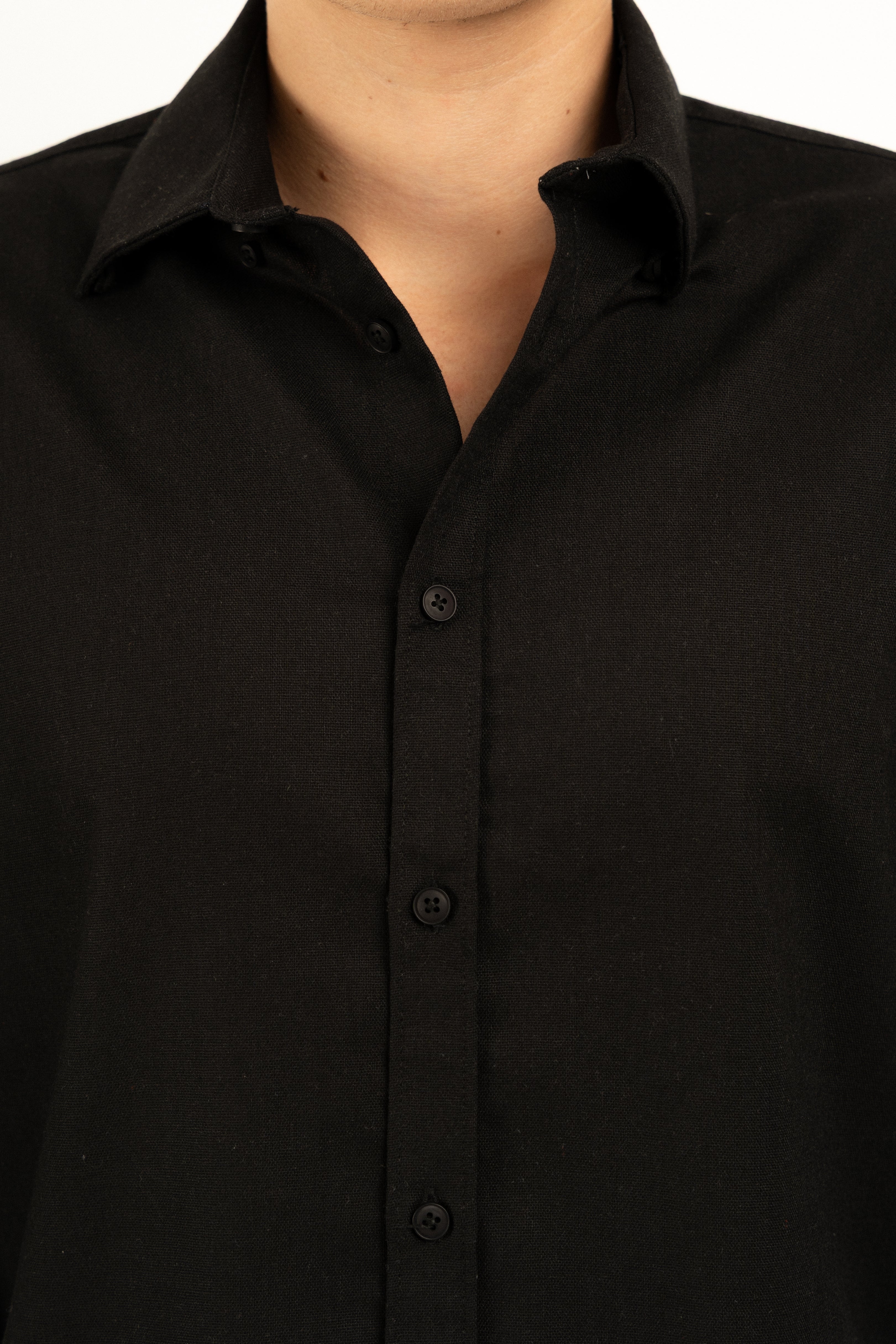 Stylish Black Linen Shirt for Men - Breathable Summer Casual Wear - Perfect for Beach Vacations & Outdoor Events