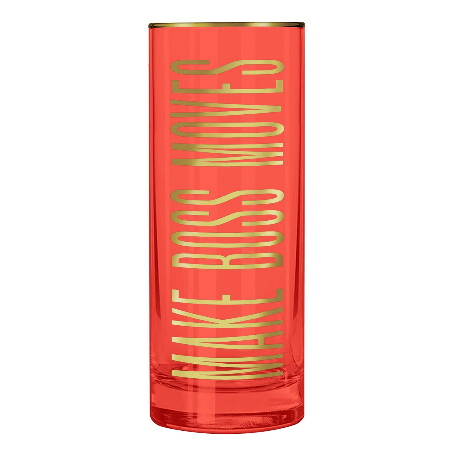 Slant Collections Creative Brands 17-Ounce Tom Collins Cocktail Glass Set - Red & Gold Barware for Classic Cocktails, Home Bars & Entertaining - Perfect for Gin & Tonic, Mojitos & Refreshing Summer Drinks
