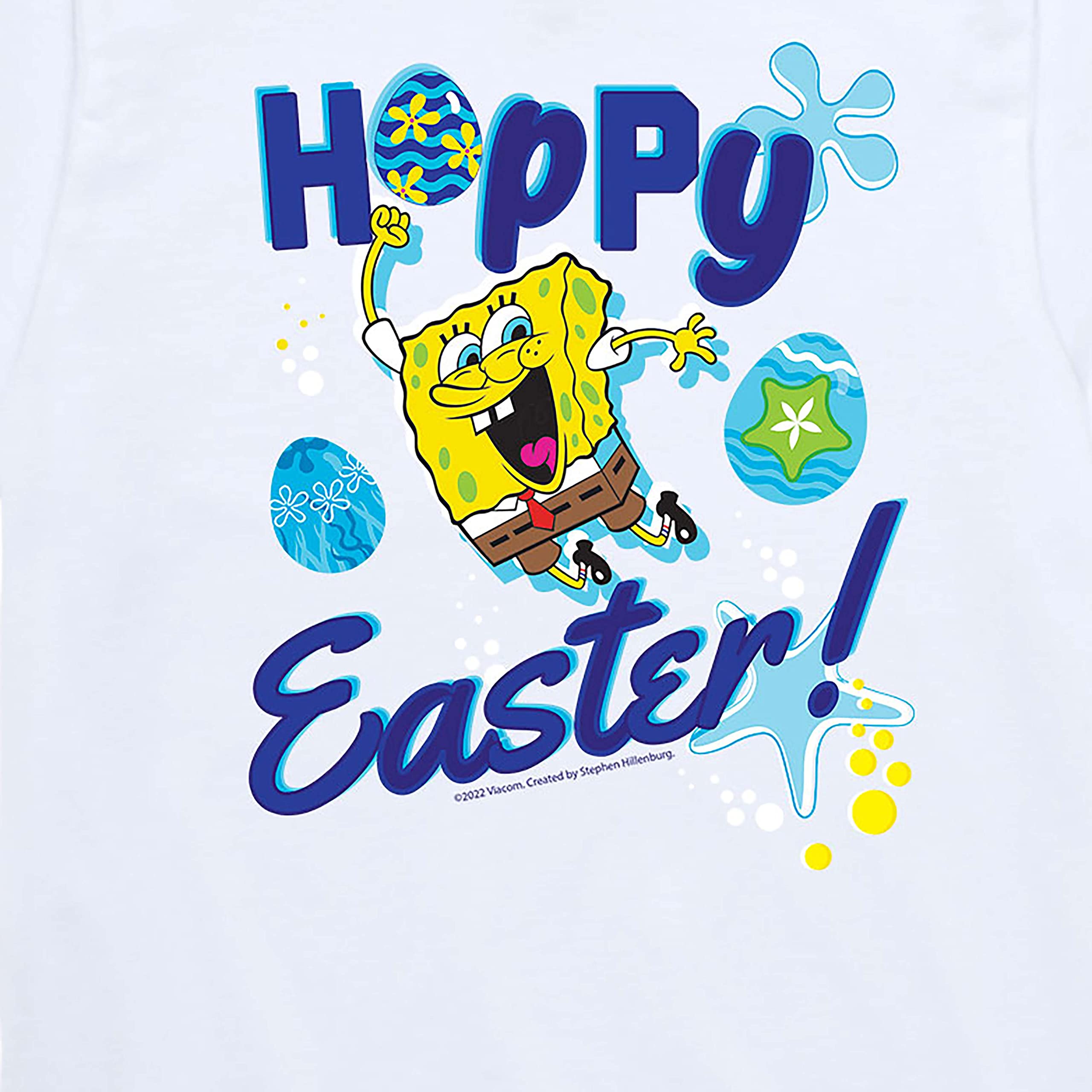 HYBRID APPAREL Spongebob Squarepants Easter Graphic T-Shirt for Toddlers & Youth - Fun Cartoon Tee for Easter Celebrations, Playdates & Casual Wear