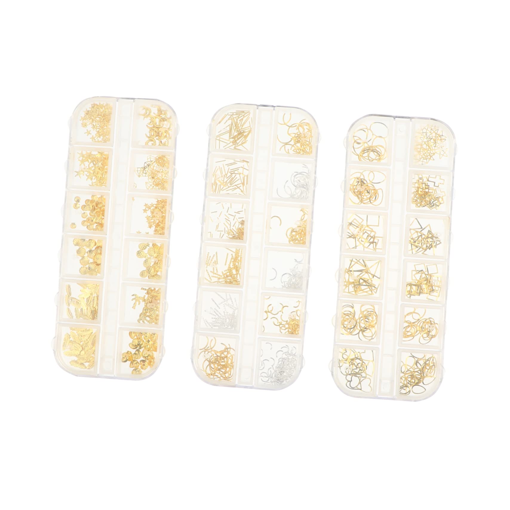 BELLIFFY 3-Piece Alloy Nail Art Kit - Rhinestone Nail Stickers, Glitter Nail Foils & Metal Charms for Professional Manicure | DIY Nail Decoration for Parties, Weddings & Special Occasions