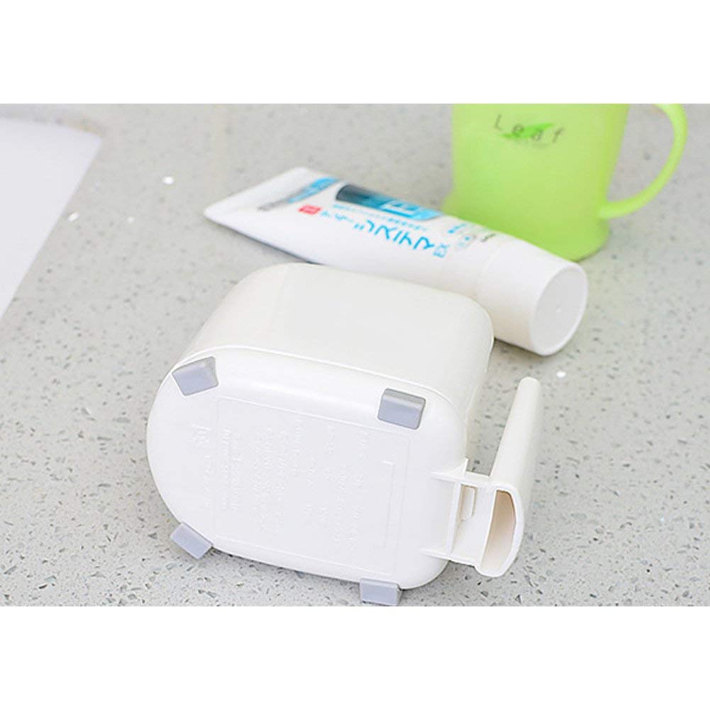 Creative Toothbrush Holder with Cup & Toothpaste Dispenser - Plastic Bathroom Organizer for Sink Countertop | Perfect for Small Spaces & Family Bathrooms