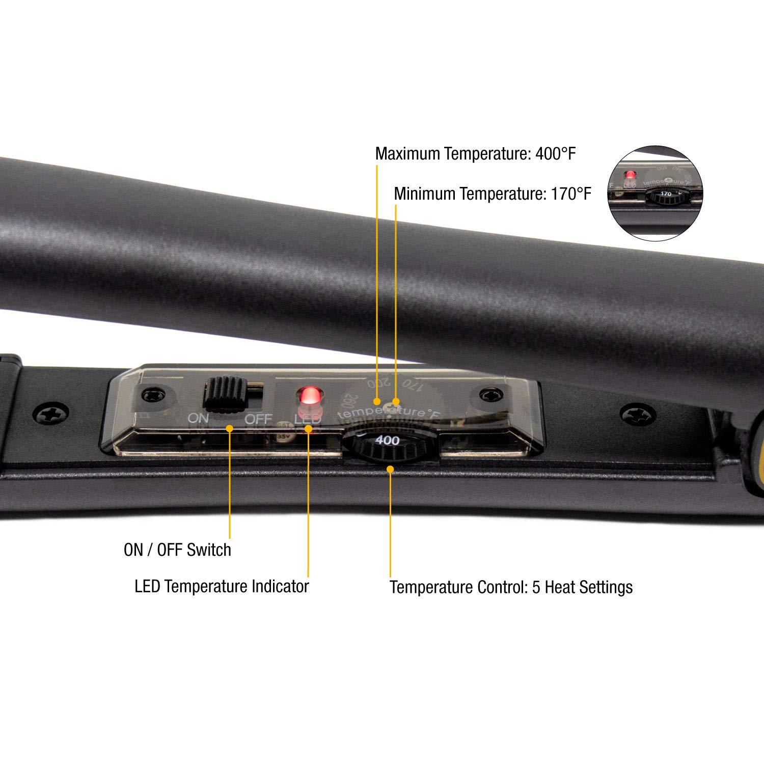 Original Medium Flat Iron 1 Inch - Black Ceramic Floating Plates for Smooth Shiny Frizz-Free Hair - Professional Hair Straightener for Home & Salon Use - 1 Year Warranty - Made in Korea - Perfect for Styling, Straightening & Smoothing Hair Daily