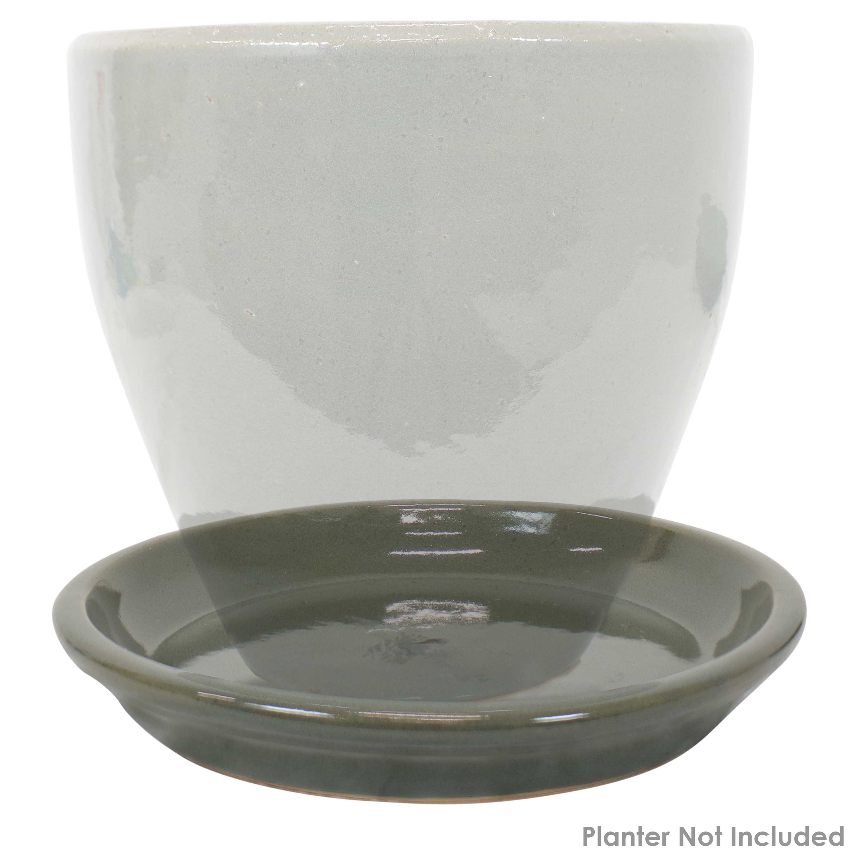 Sunnydaze 4-Pack Glazed Ceramic Plant Saucers for Indoor & Outdoor Potted Plants – Perfect for Home, Garden, and Patio Decor