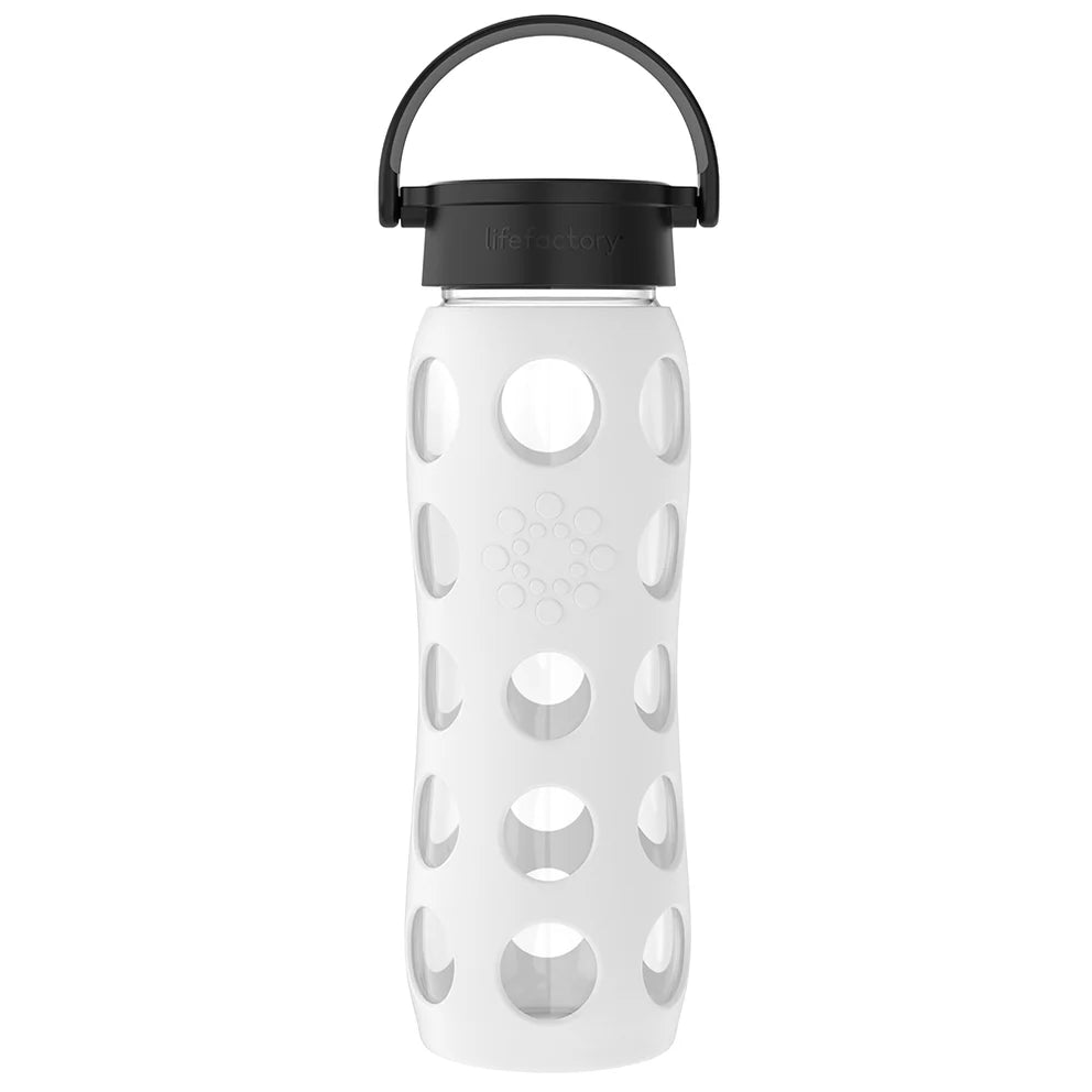 Lifefactory 22oz (650ml) Glass Water Bottle - BPA-Free, Leak-Proof, Durable for Gym, Hiking & Everyday Use