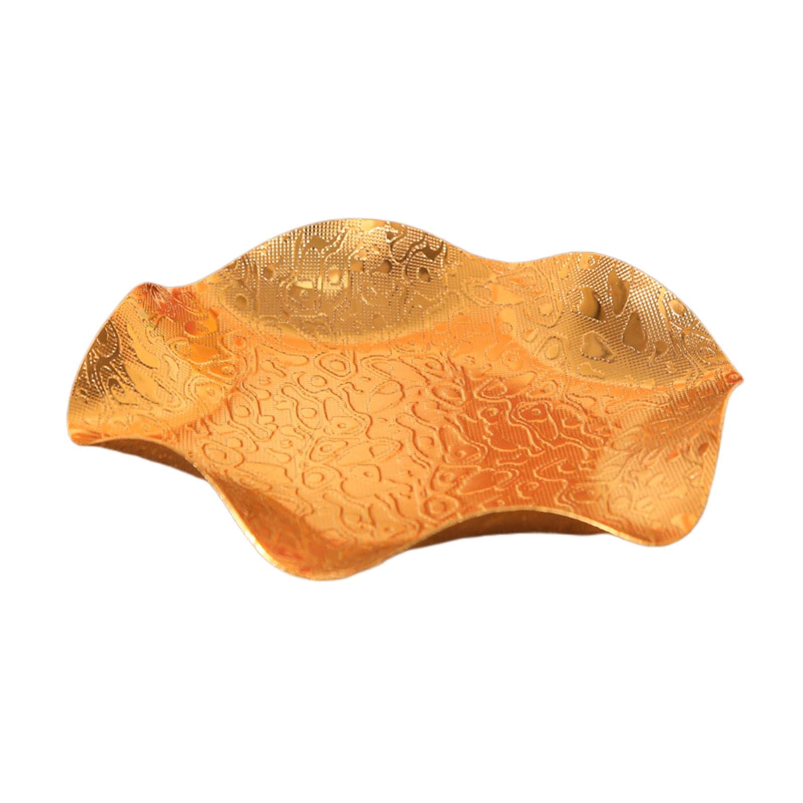 Golden Metal Candy Storage Container - Elegant Fruit Plate for Home, Wedding, Party & Banquet - Perfect for Snacks, Desserts & Candy Display