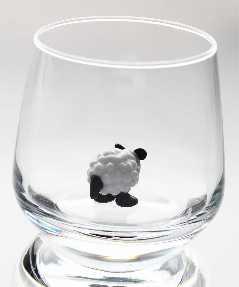 3D Cute Sheep Inside Drinking Glass Cup - Handmade Glass Animal Figurine Stemless Wine Glass for Water, Juice, Milk & Beverages - Unique Easter Gift for Kids, Boys & Girls - Perfect for Parties, Home Decor & Collectibles