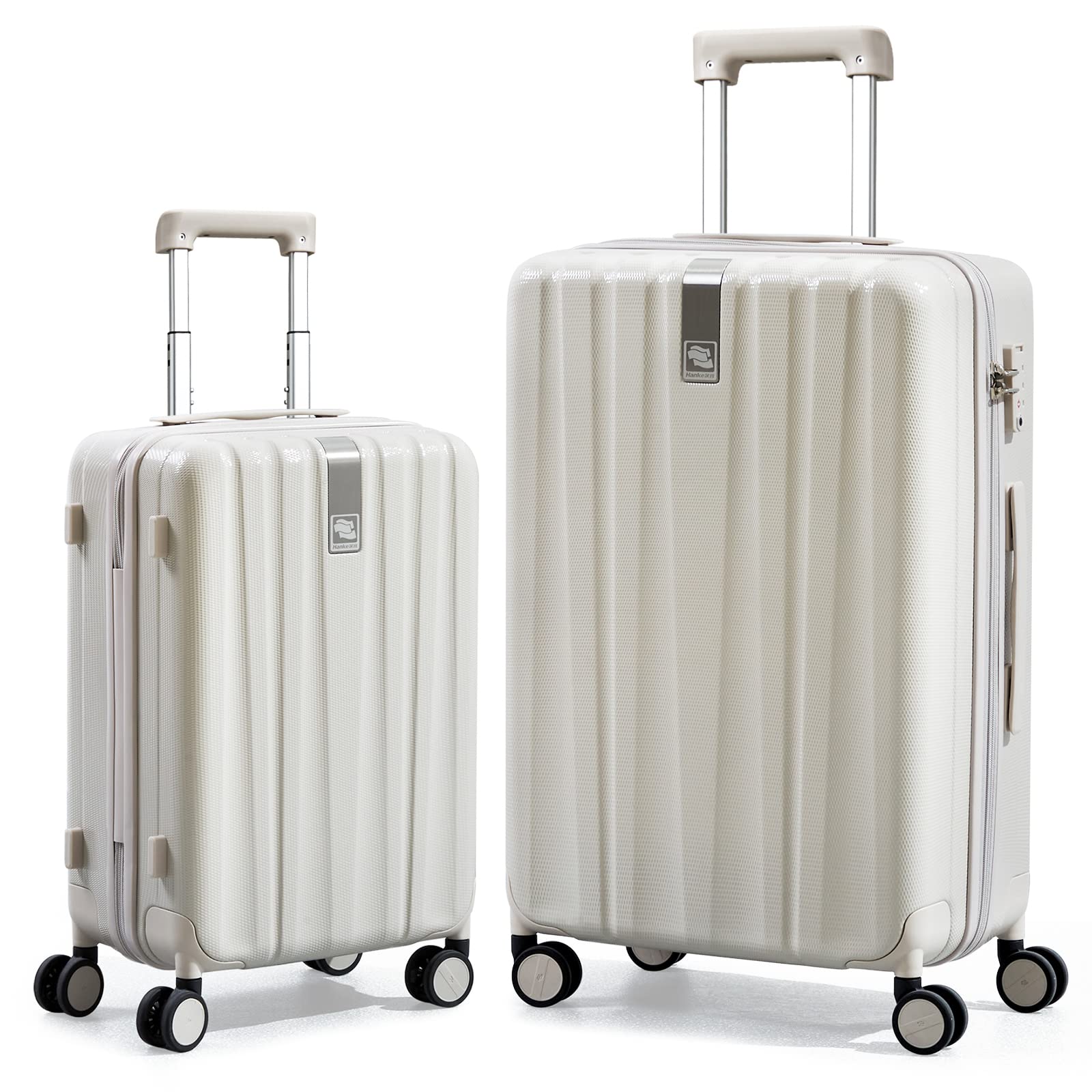 Hanke Upgrade 2-Piece Lightweight Hardshell Luggage Set with Spinner Wheels & TSA Lock - 20