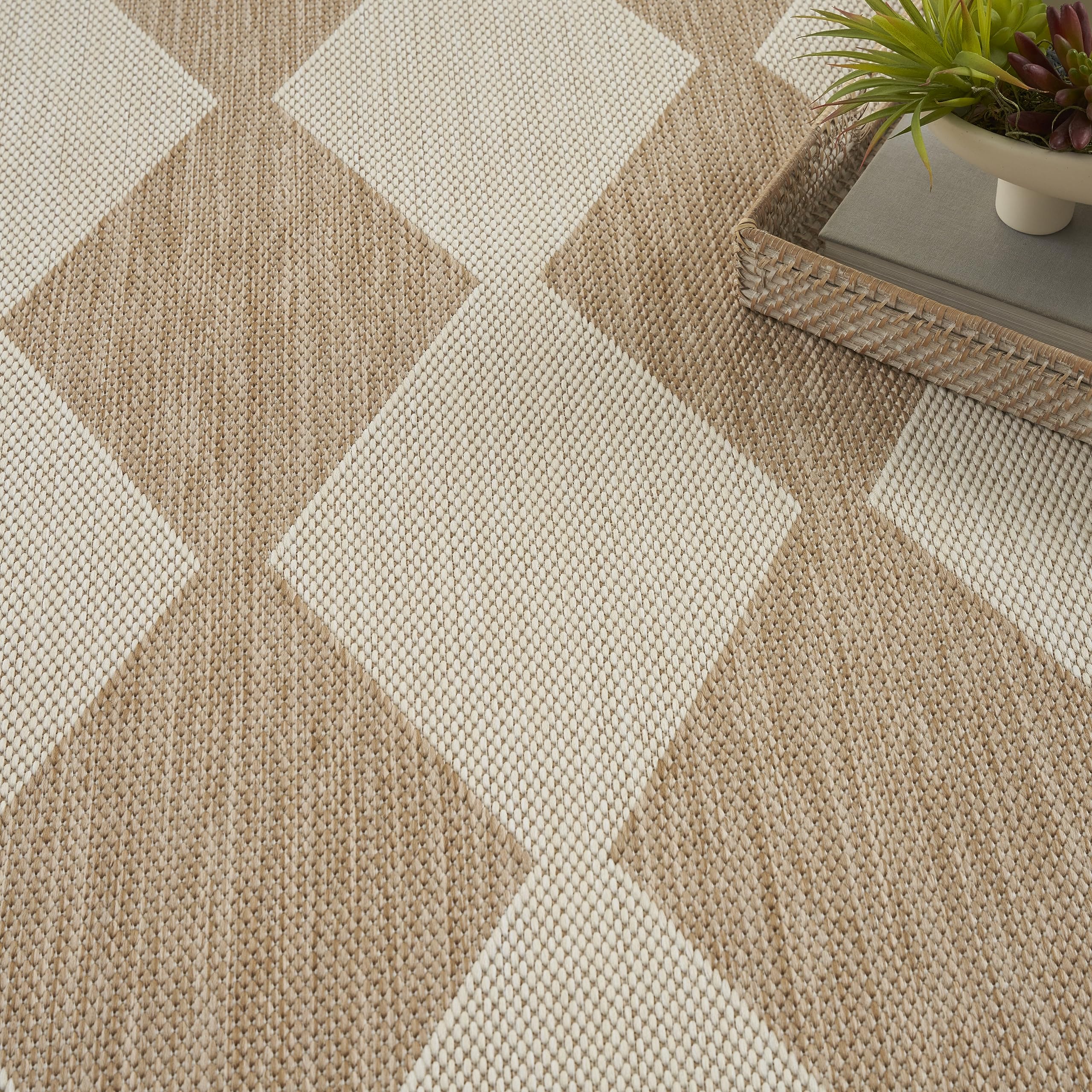 Nourison Positano 5' x 7' Indoor/Outdoor Jute Area Rug - Easy to Clean, Non-Shedding, Durable for Bedroom, Living Room, Dining Room | Perfect for Backyard, Deck, Patio & High-Traffic Areas