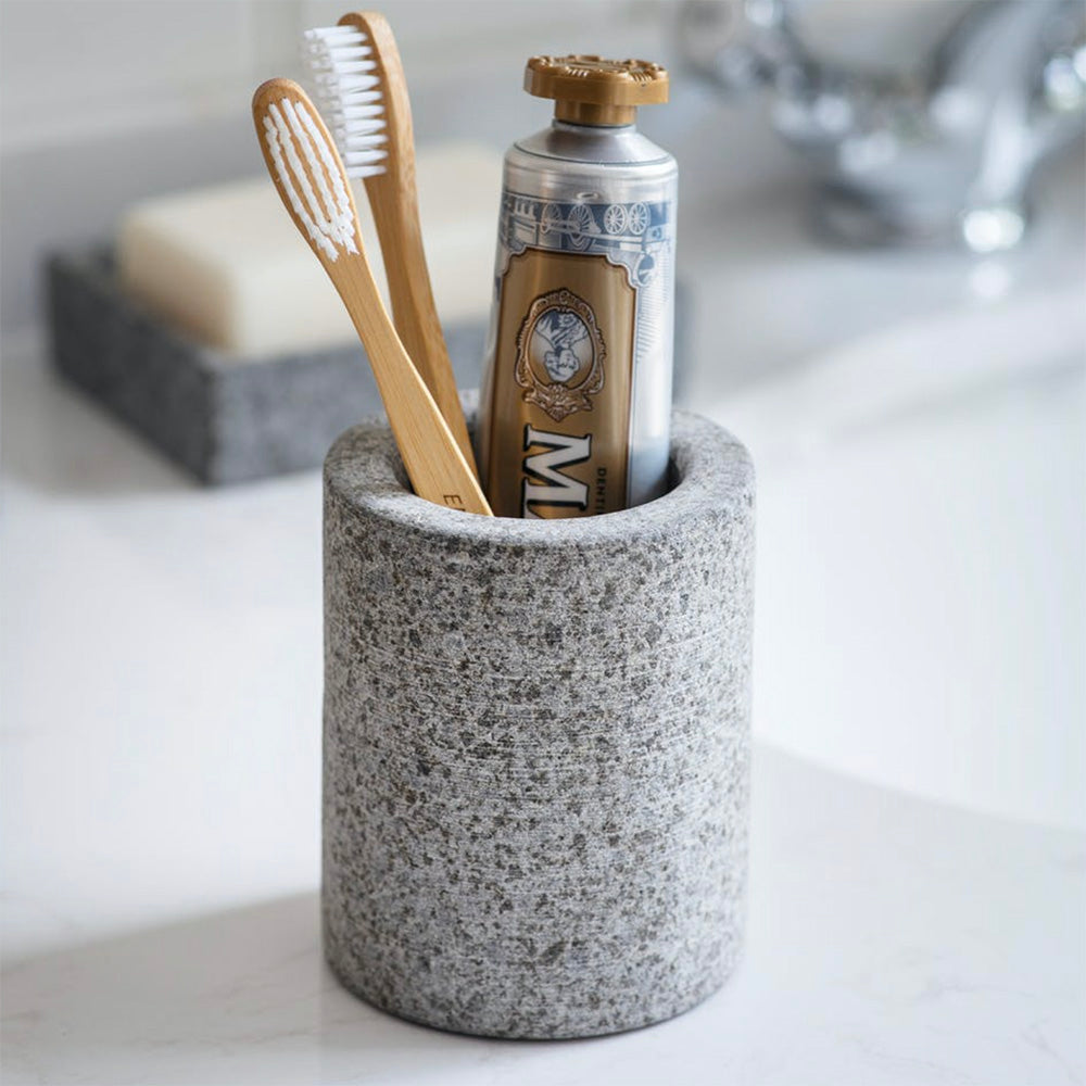 Granite Toothbrush Holder - Durable & Stylish Bathroom Organizer for Toothbrushes & Dental Care Essentials | Perfect for Modern Bathrooms & Vanities