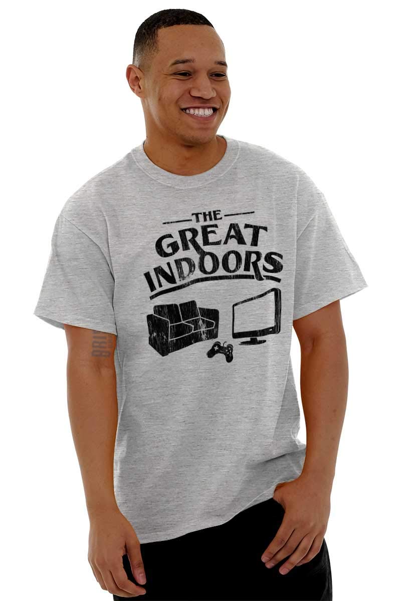 Great Indoors Couch Potato Gamer Nerd Graphic T-Shirt for Men - Comfortable Cotton Tee for Gaming, Relaxing & Casual Wear