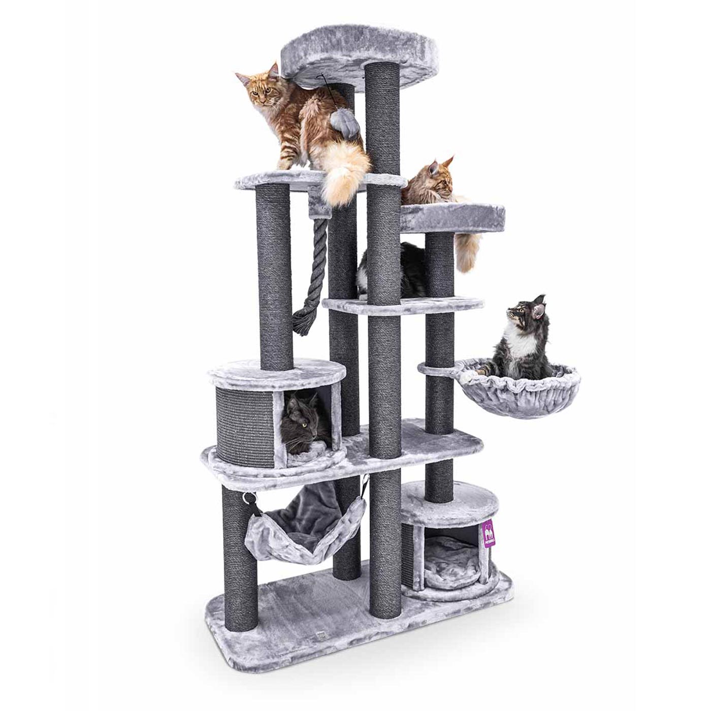 Lucky Rebels Scenic View 197cm Cat Tree - Large Multi-Level Cat Condo with Scratching Posts & Perches - Perfect for Indoor Cats Play, Climb & Rest